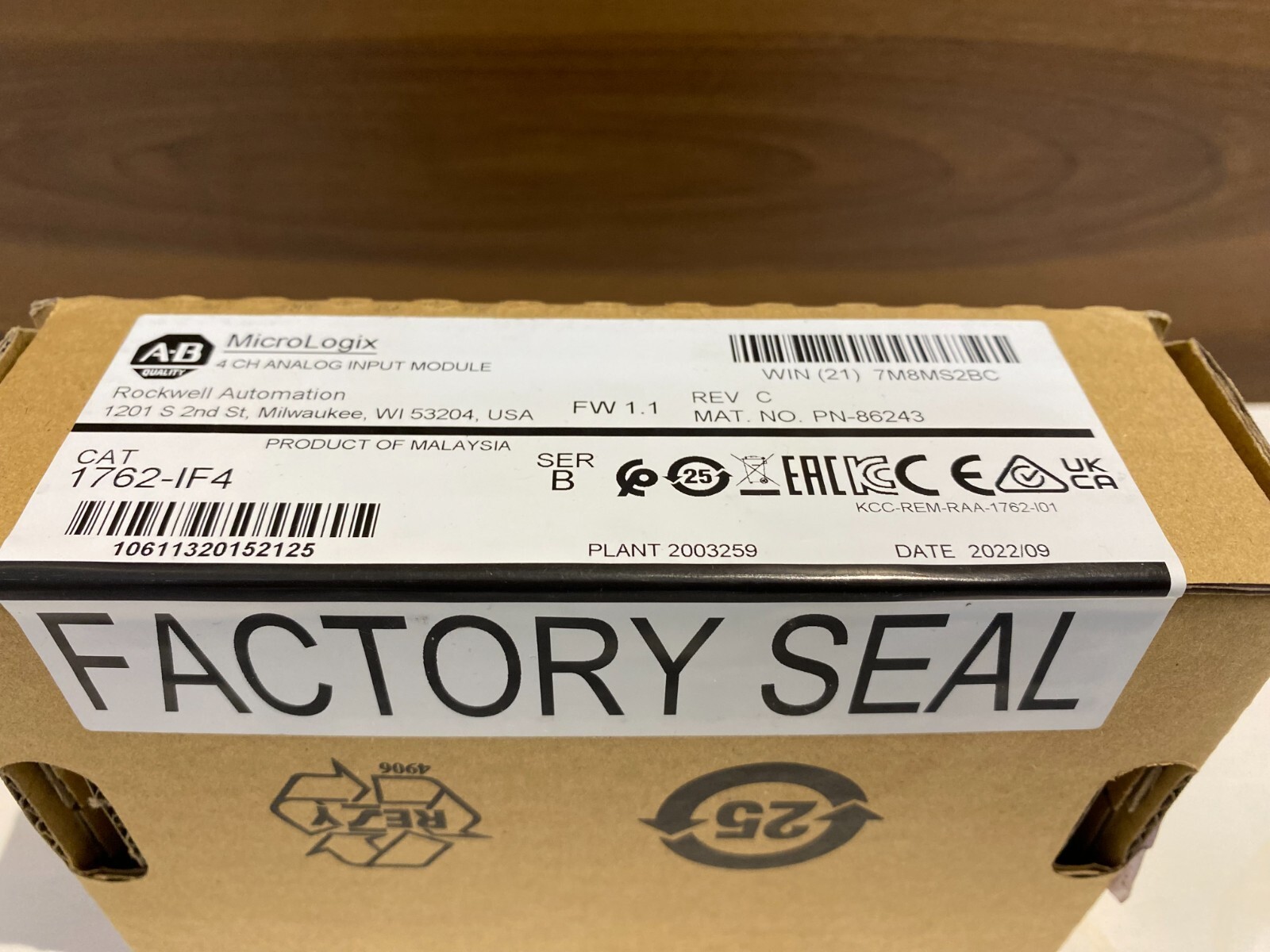 Factory Sealed 1762-IF4 ser B MicroLogix Analog Input Module 1762IF4 US Free Tax