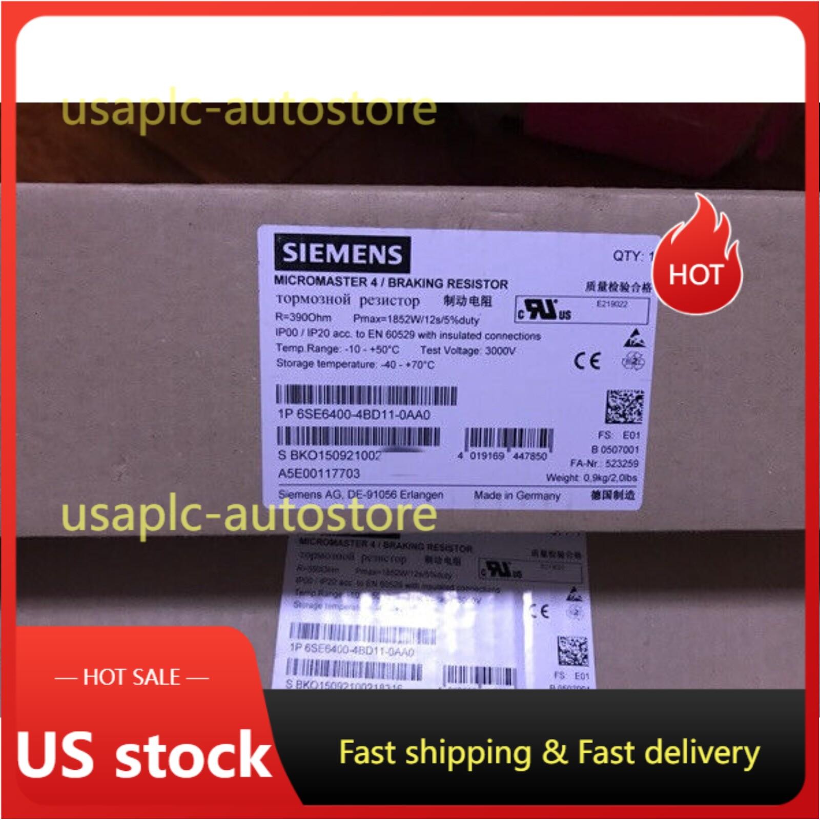 New Siemens 6SE6400-4BD11-0AA0 6SE6 400-4BD11-0AA0 MICROMASTER4 Braking resistor