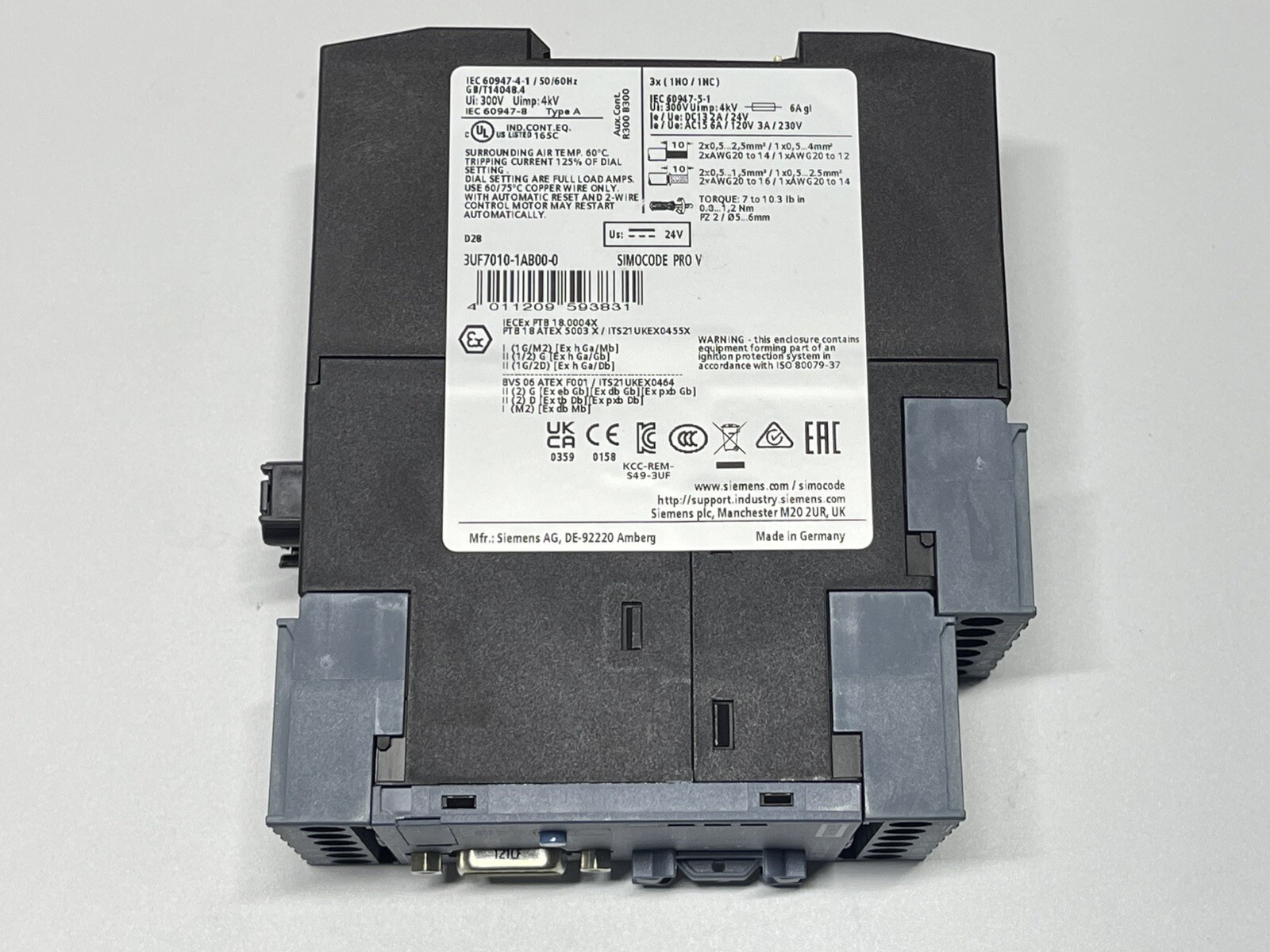 Siemens 3UF7010-1AB00-0 Basic Unit SIMOCODE Pro V PB PROFIBUS DP Interface