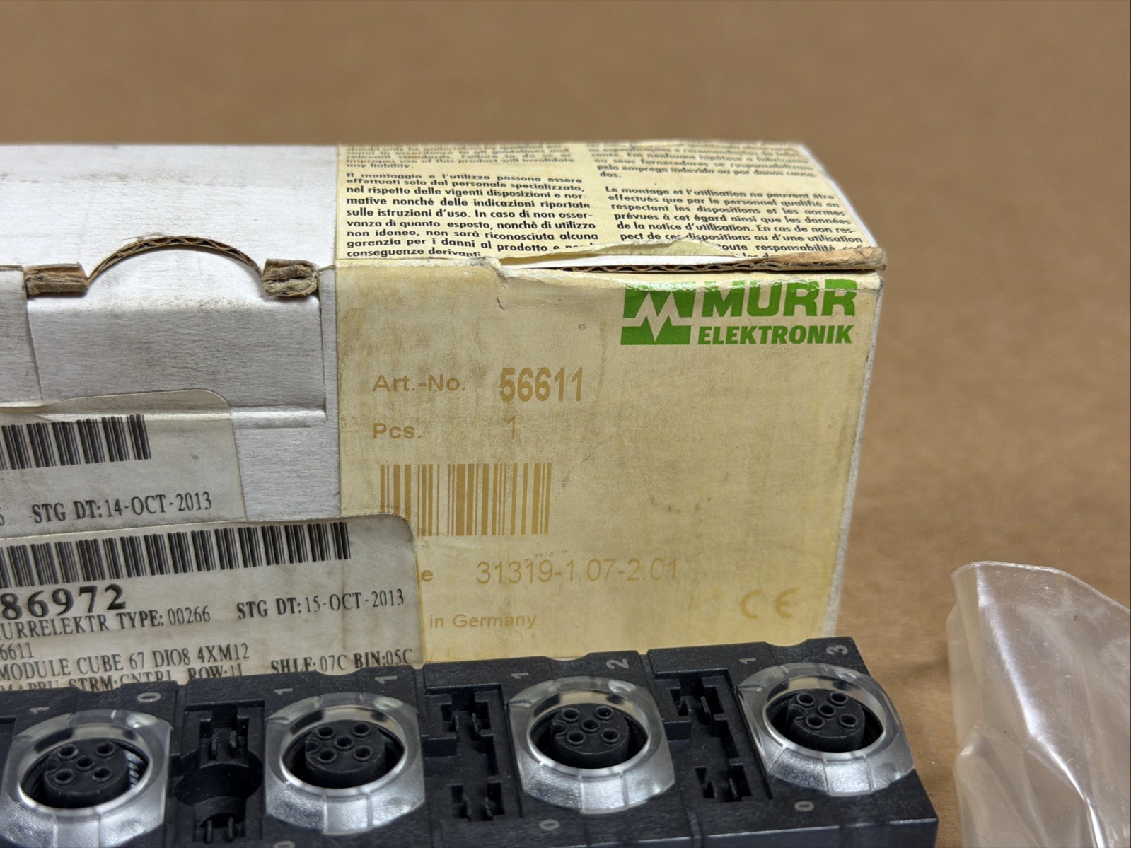 MURR ELEKTRONIK 56611 CUBE67 DIO8 E 4xM12 I/O Module FAST SAME DAY SHIPPING