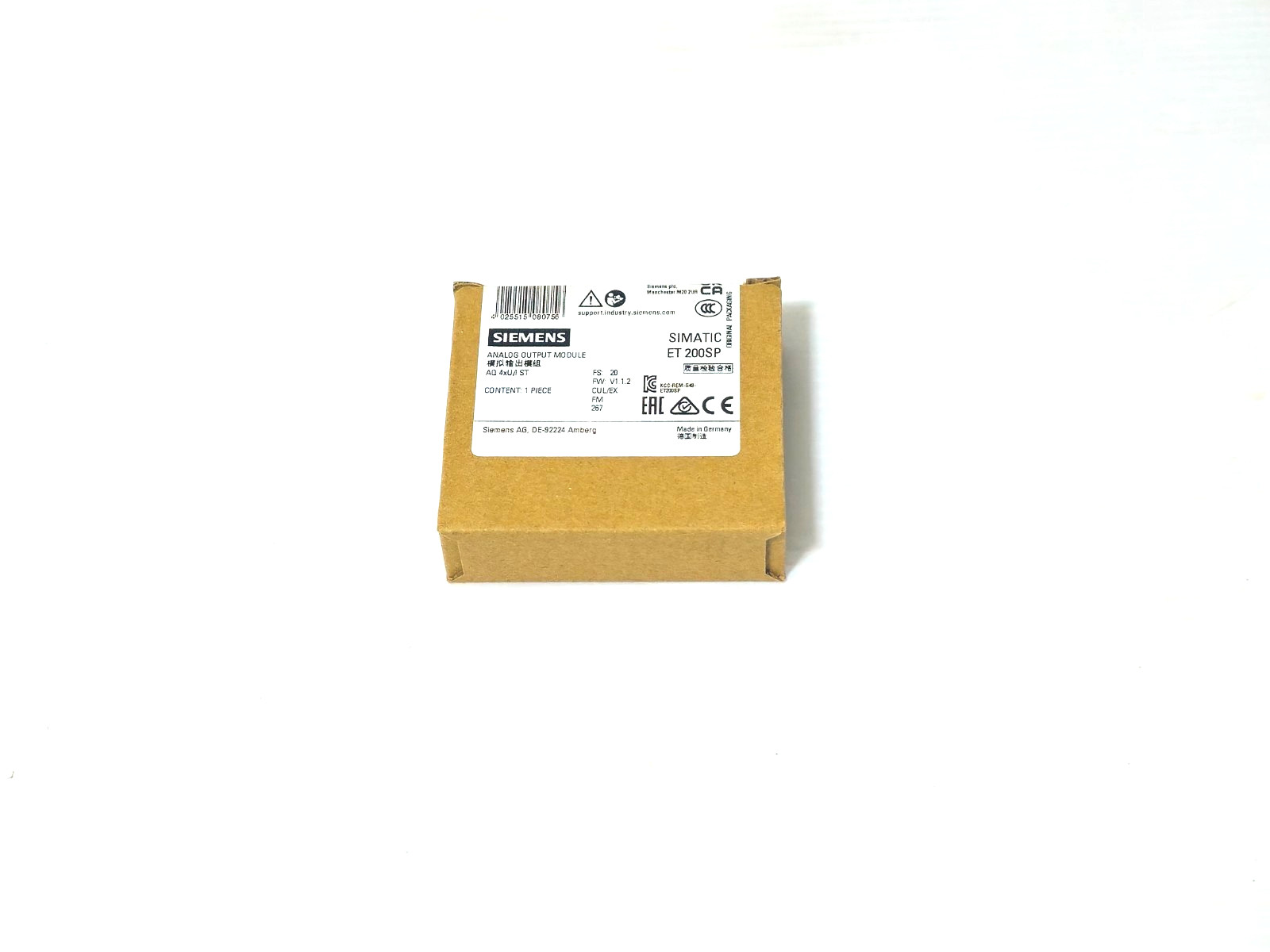 Siemens 6ES7135-6HD00-0BA1 SIMATIC ET200SP Analog Output Module AO 4xU/I *SEALED