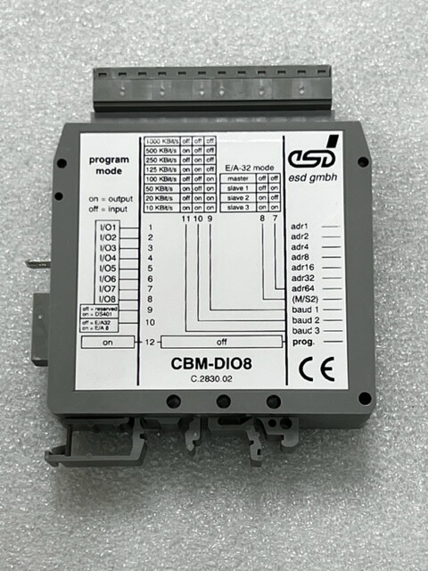 ESD Electronics CBM-DIO8 CANopen Compact 8 Channels I/O Module Used