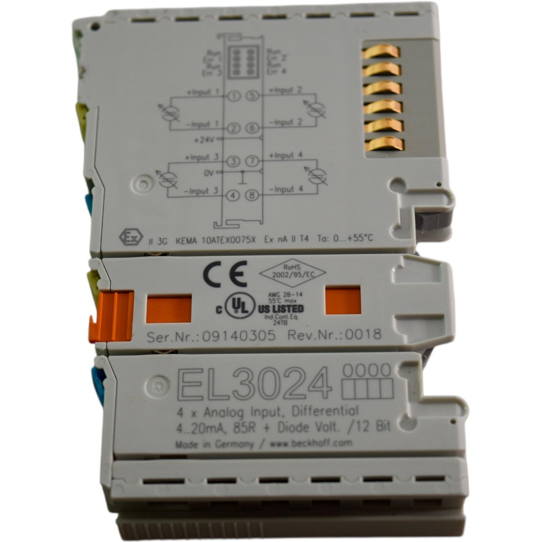 Beckhoff EL3024 4-Channel Analog Input Terminal 4-20mA 12-Bit