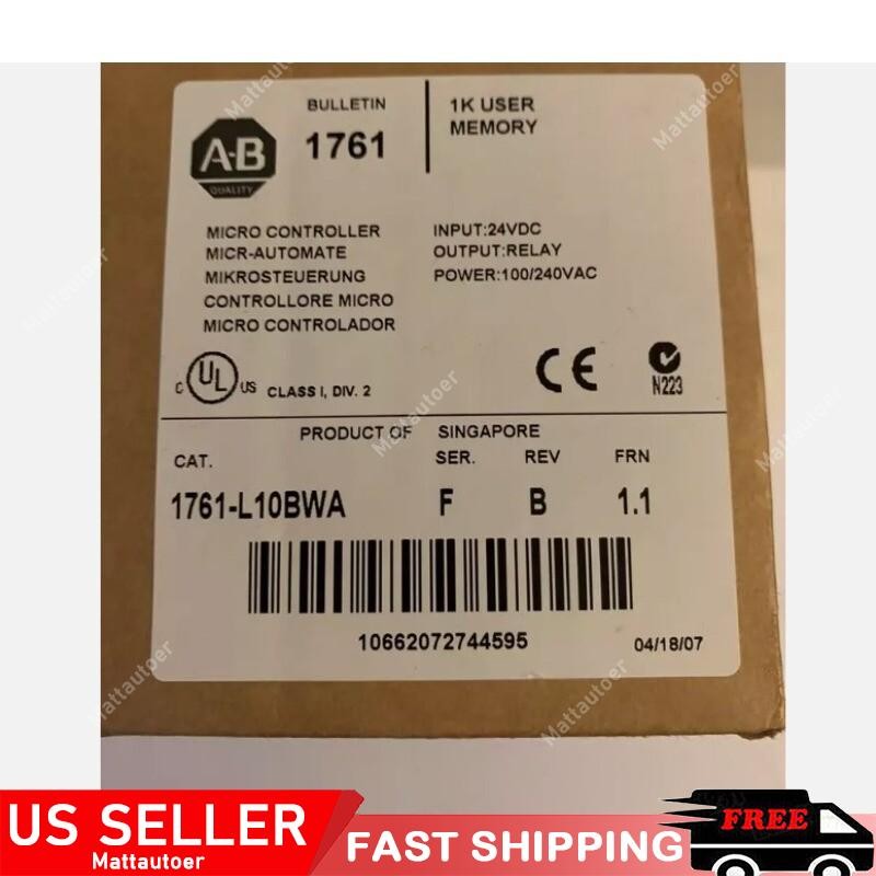 New Sealed AB 1761-L10BWA MICROLOGIX 1000 Controller 1761L10BWA US Free Tax