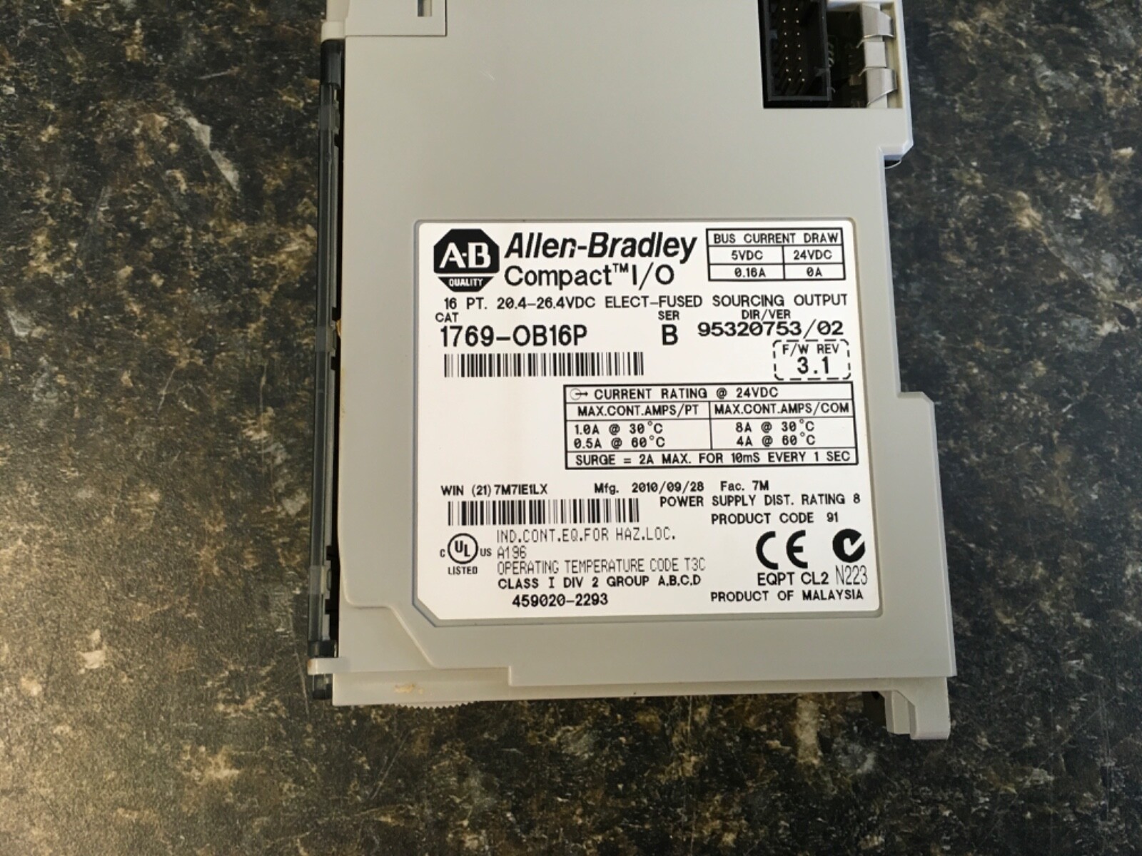 Allen Bradley 1769-OB16P Ser. B Compact I/O Output Module 95320753/02 (KB)