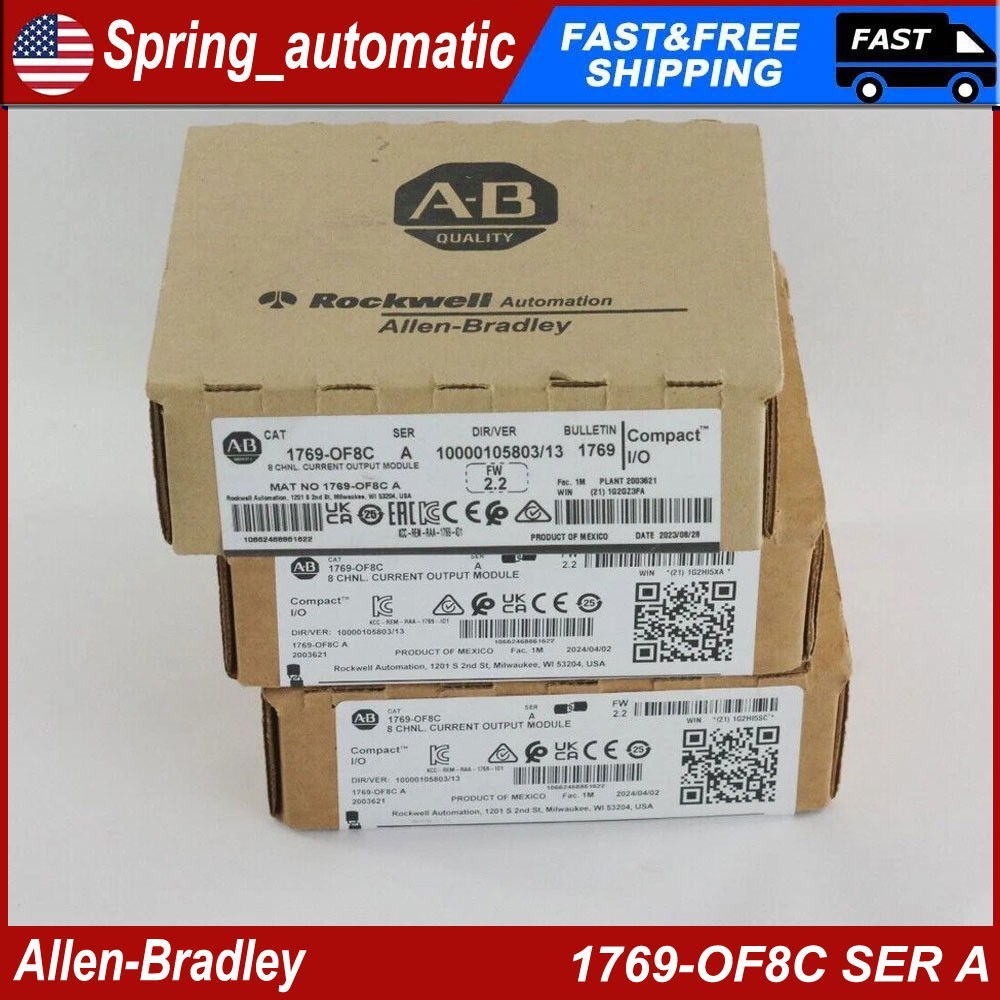 New Factory Sealed AB 1769-OF8C /A CompactLogix 8 Pt A/O Current Module 1769OF8C