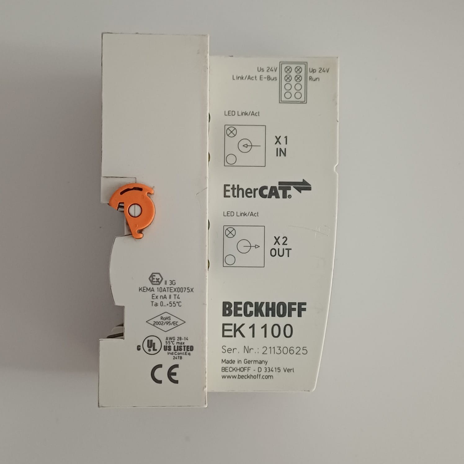 BECKHOFF EK1100 EtherCAT Bus Coupler Module Made in Germany Used
