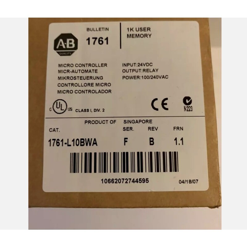 New Sealed AB 1761-L10BWA MICROLOGIX 1000 Controller 1761L10BWA US Free Tax