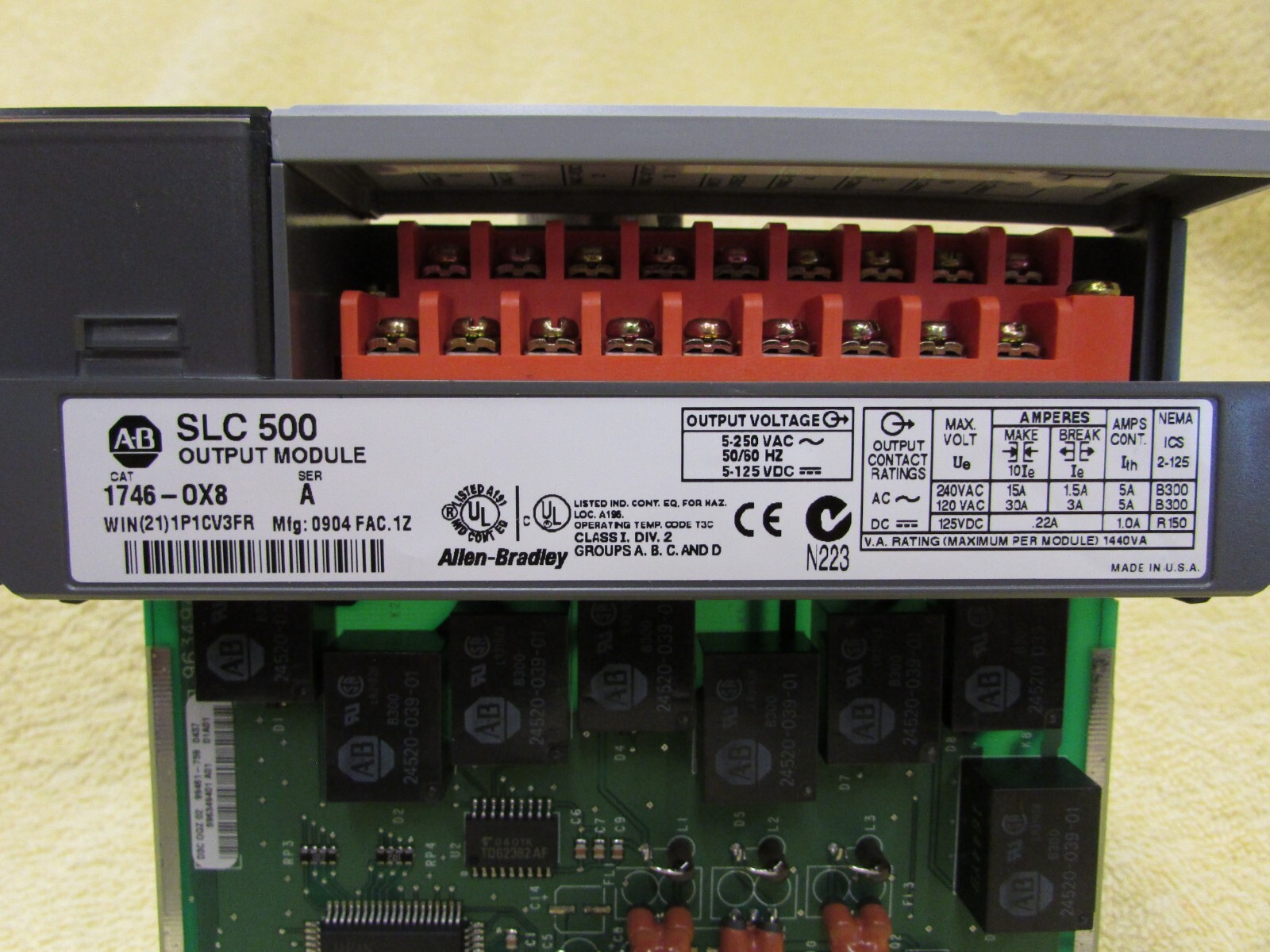 (2) Allen-Bradley SLC 500, 1746-0X8, 1746-OX8, USED, Lot of 2, N3