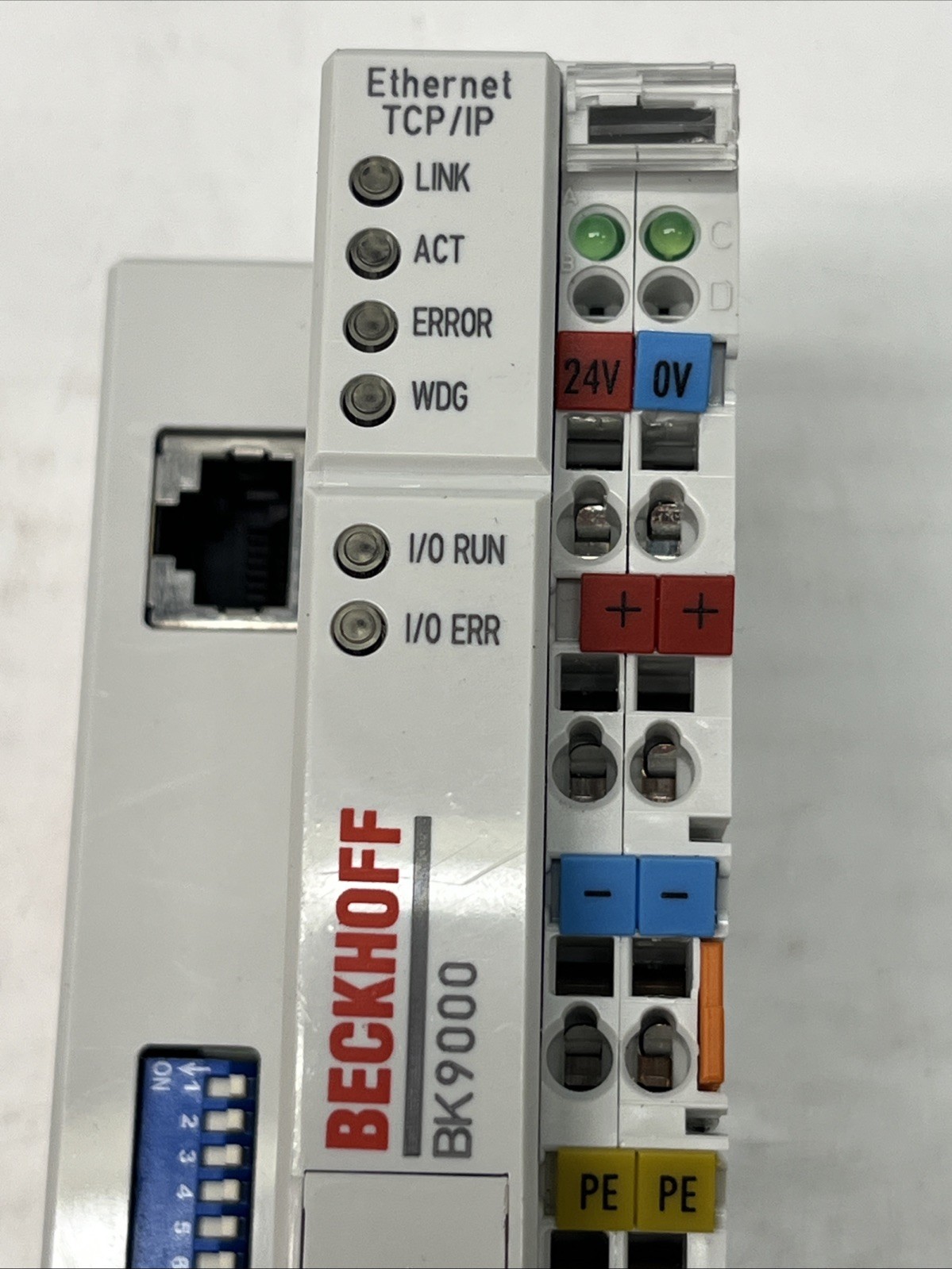 (1x each type) BECKHOFF BK9000 Ethernet TCP/IP Bus Coupler, KL9020 terminal/ext