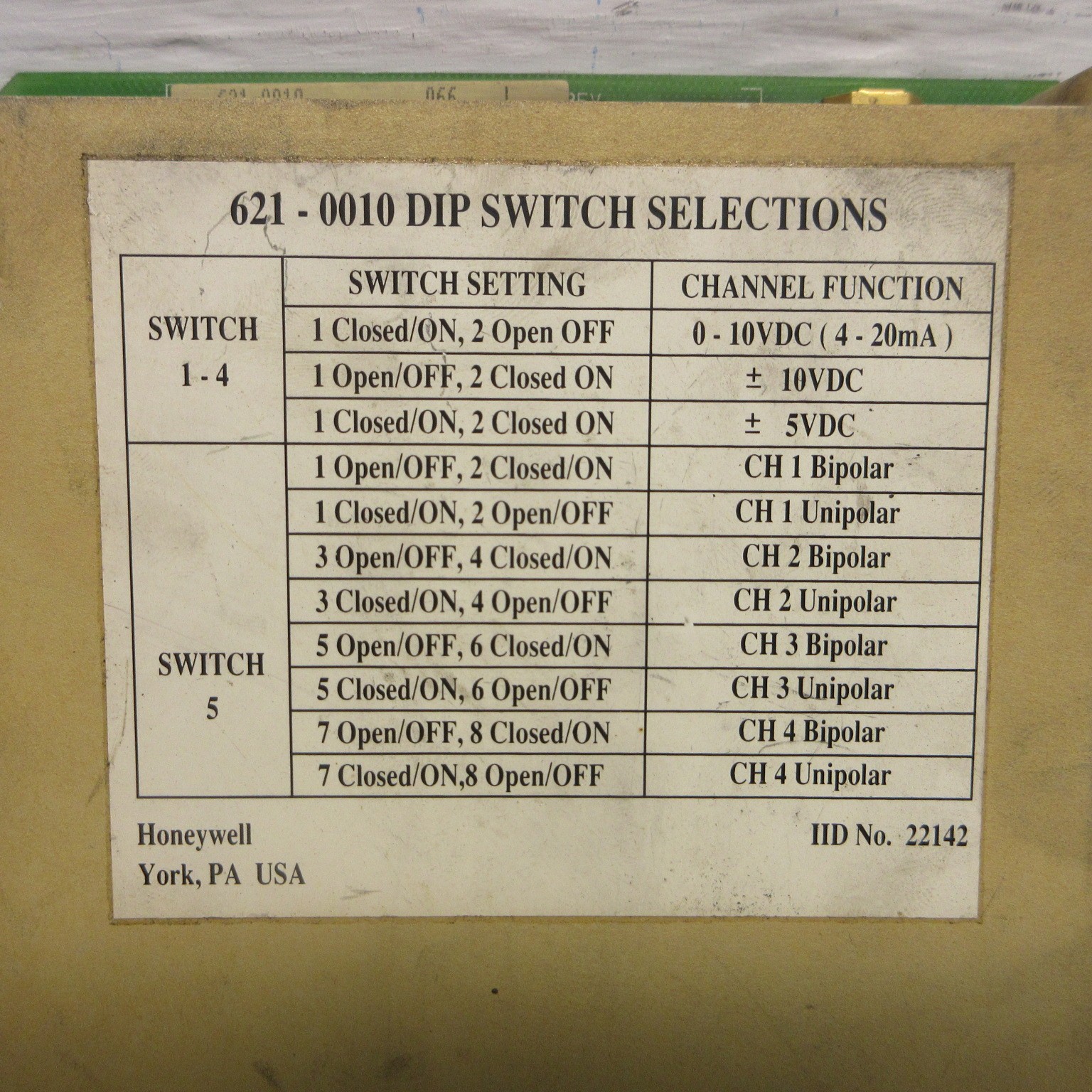 Honeywell 621-0010-V Analog Output Module PLC 6210010 Out 62-10010 RC PLC Card