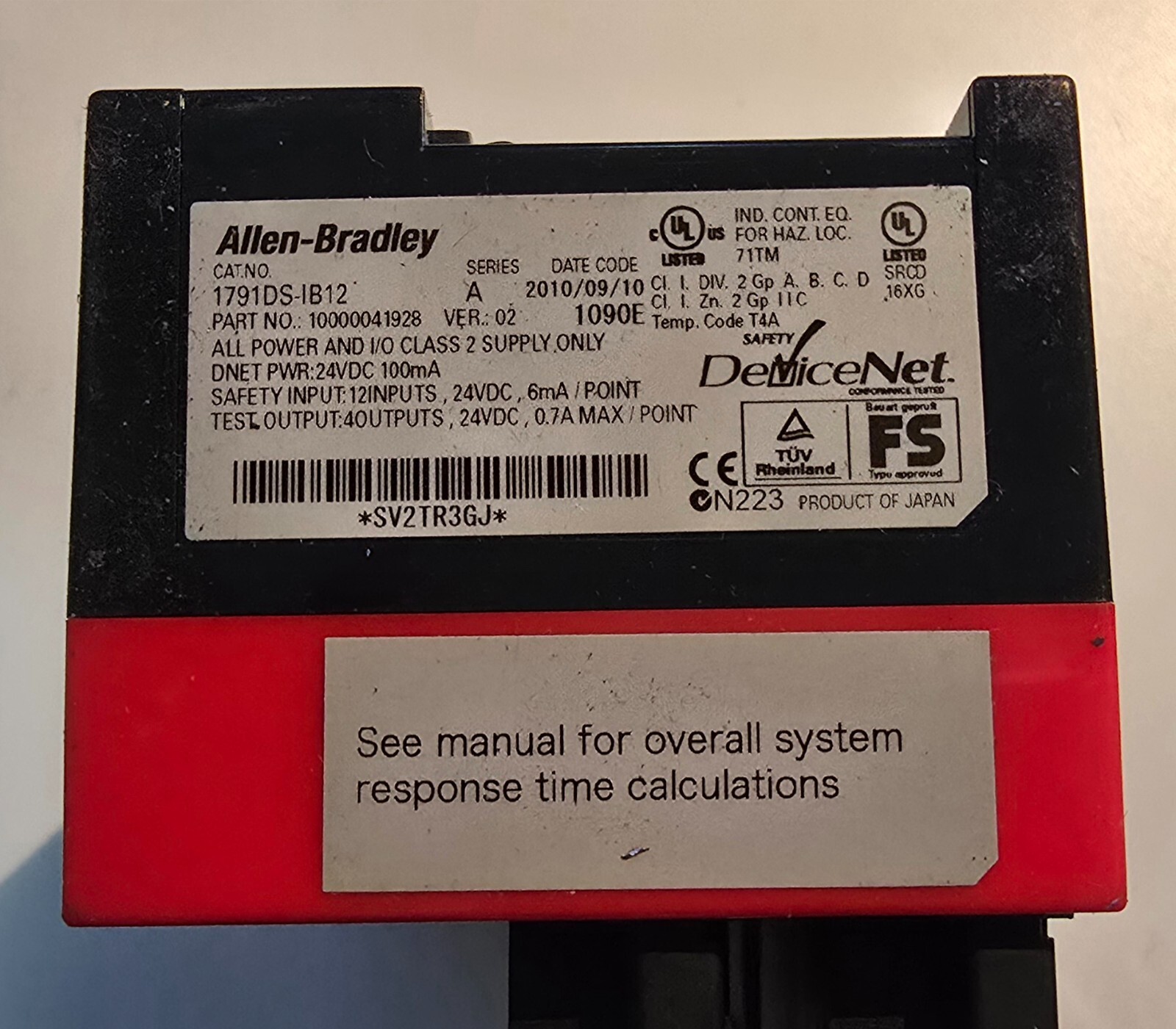 ALLEN BRADLEY 1791DS-IB12 I/O MODULE