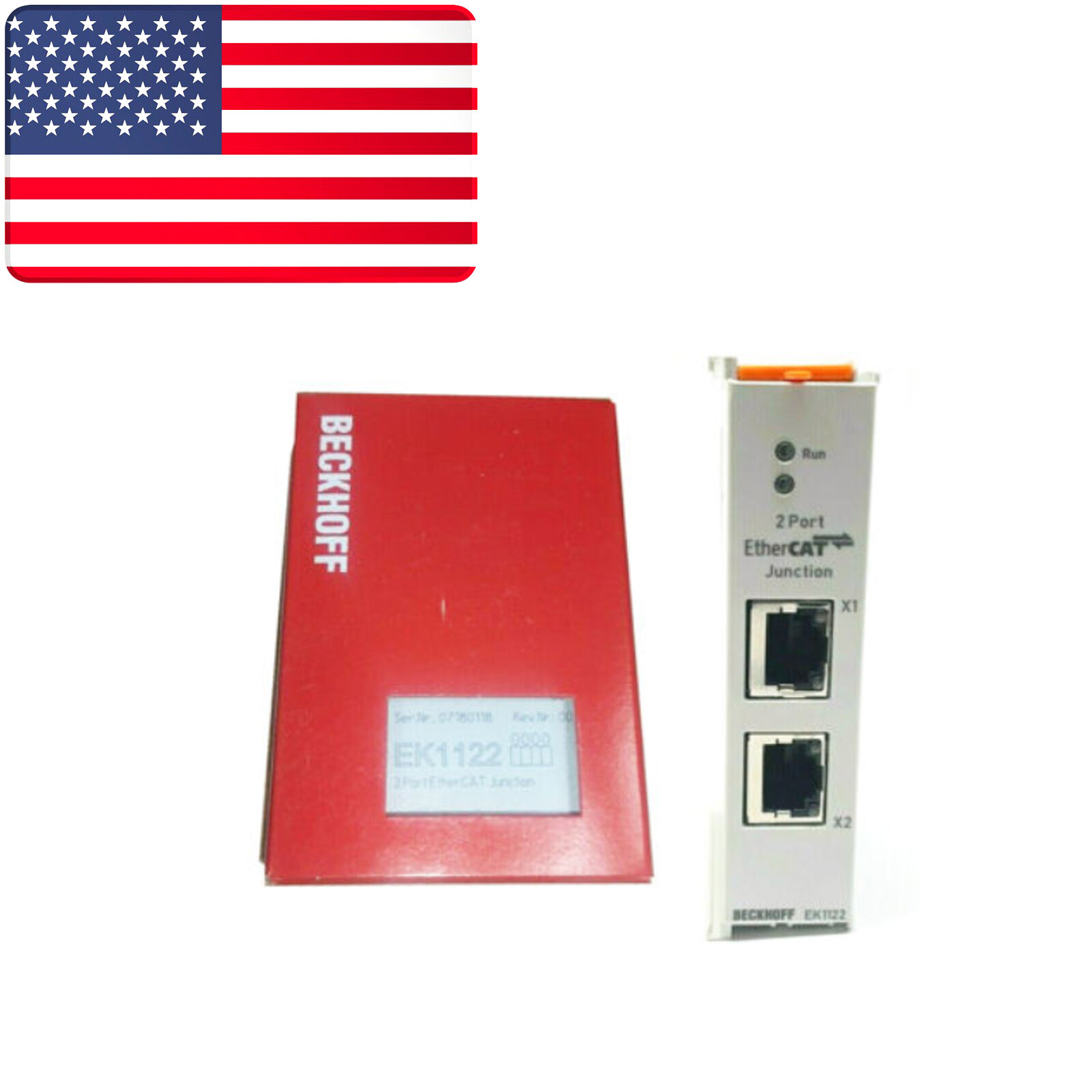 One Brand New BECKHOFF EK1122 2-port EtherCAT Junction – US Stock