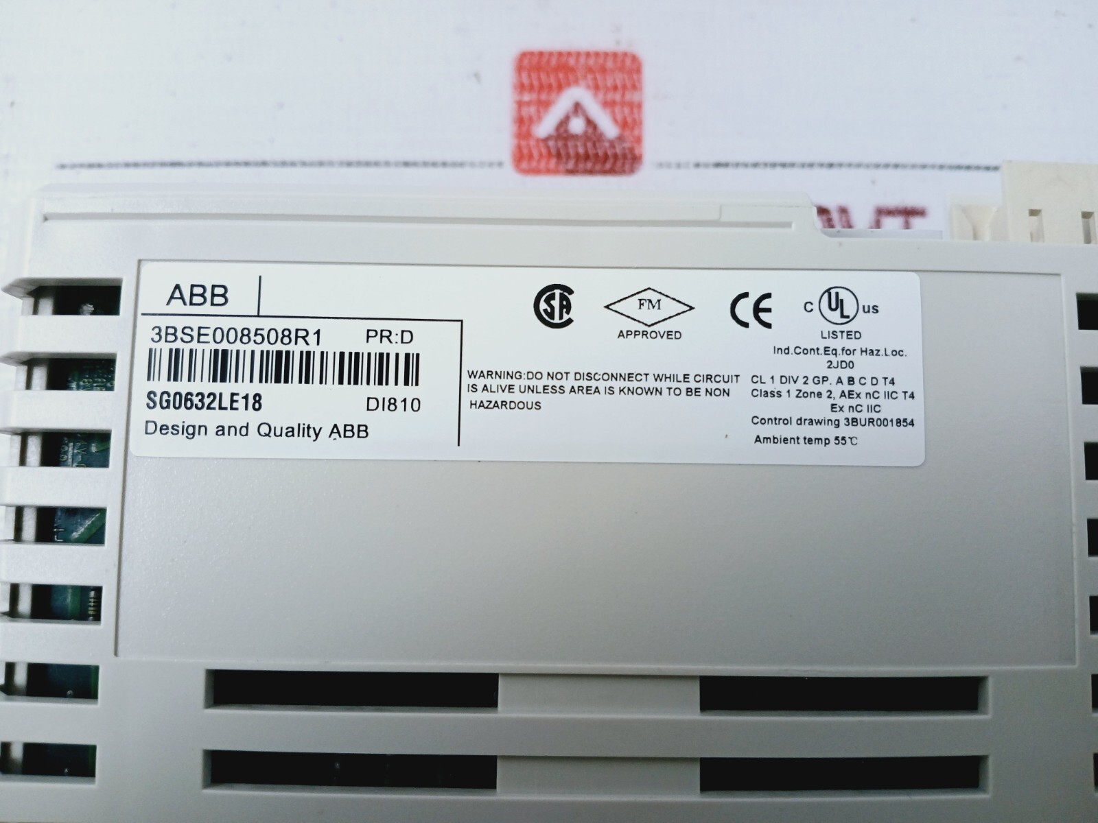 ABB 3BSE008508R1 Digital Input Module DI810, 3BSE013230R1, TU810V1 24V 55 C
