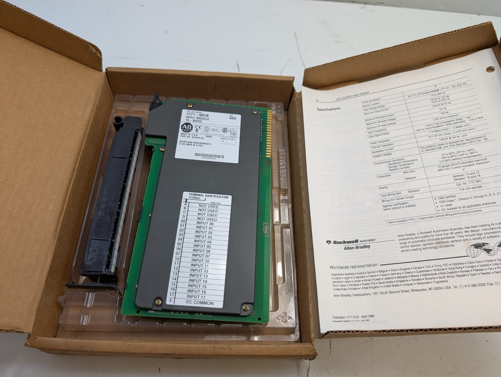 ALLEN-BRADLEY 1771-IBD/B INPUT MODULE SER B 10-30VDC