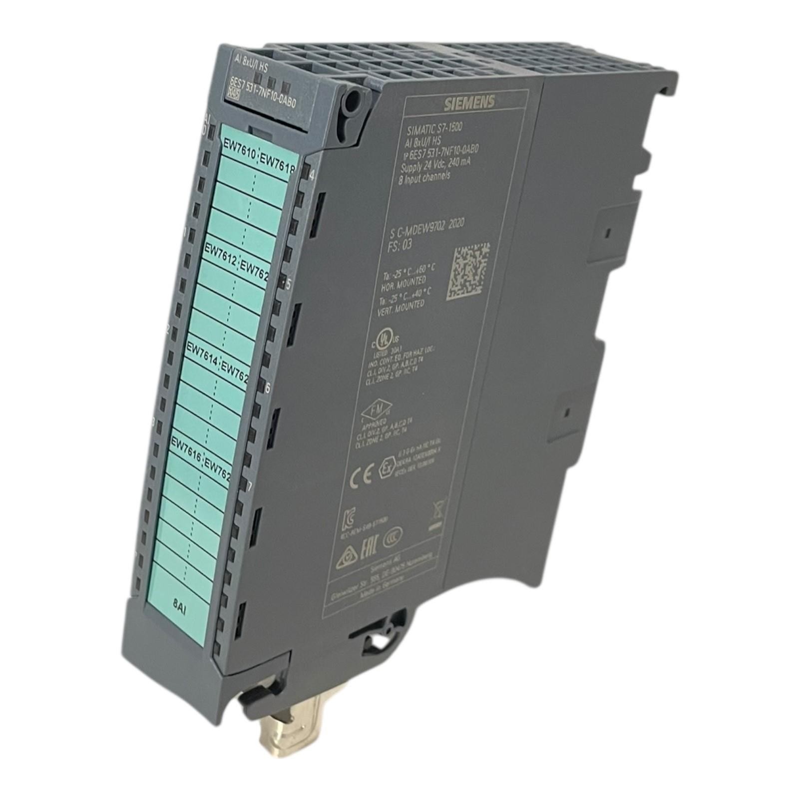 Siemens SIMATIC S7-1500 Analogeingabemodul Ai 8xU / | Hs 16 Bit 6ES7531 7NF10