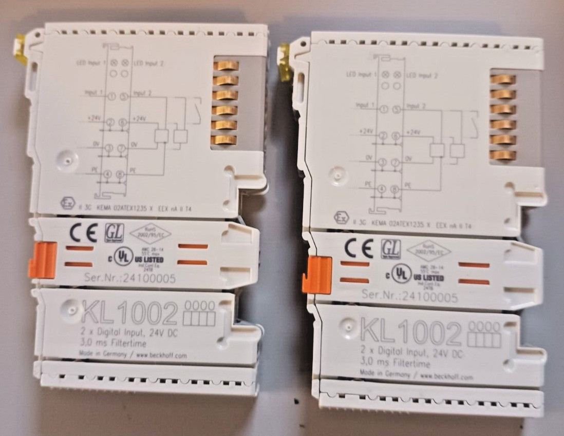 2pcs BECKHOFF KL1002 2 Point Digital Input 24VDC 3.0 ms Filter – Warranty ! –