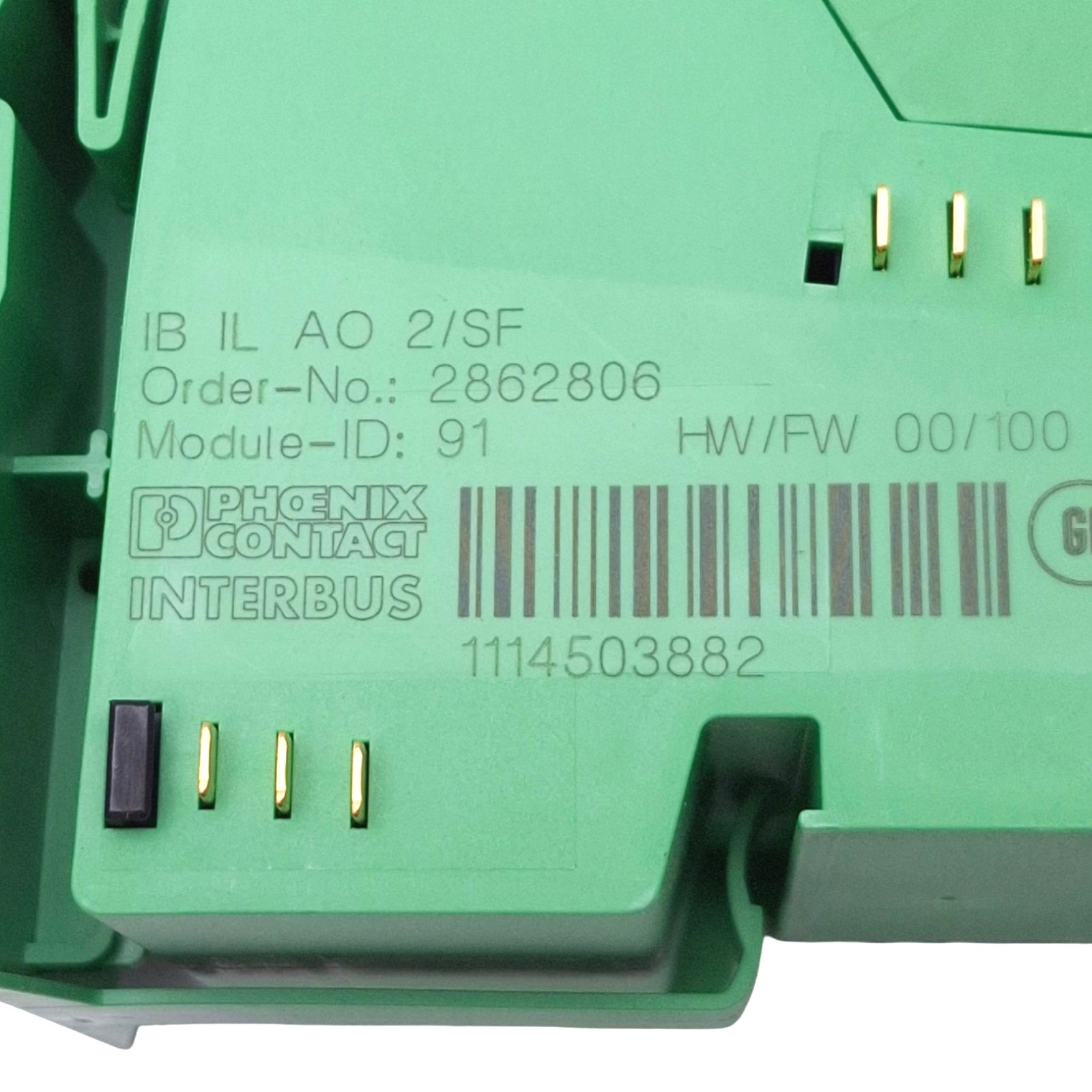 Phoenix Contact 2863083 IB IL AO 2/SF-PAC Analog Output Module, 2-Channel, 24VDC