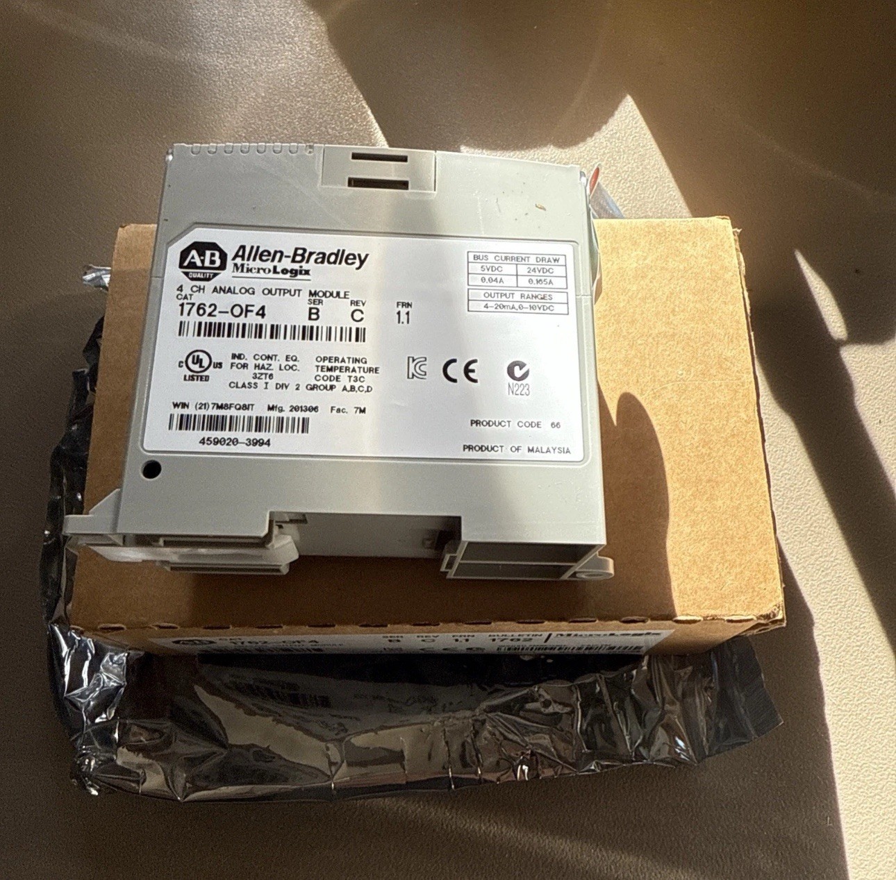 Allen Bradley 1762-OF4 0F4 B MicroLogix 1100 1200 1400 Analog Output Module Fast