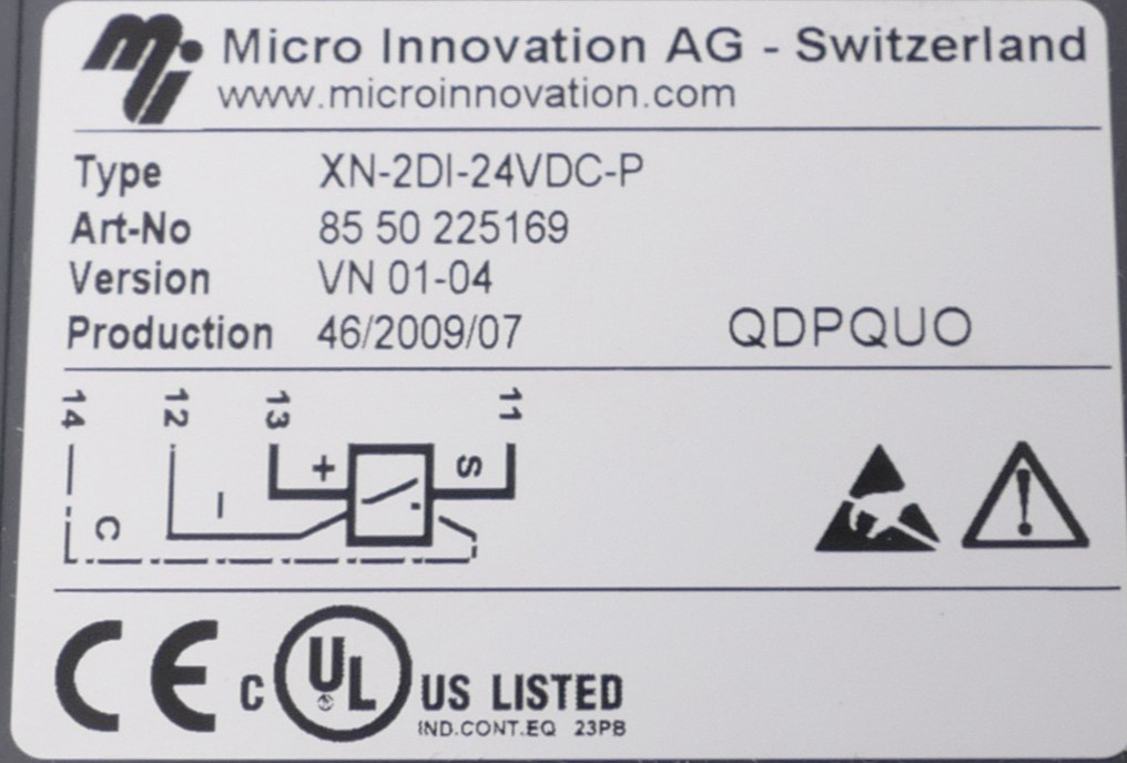Micro Innovation Input Module XN-2DI-24VDC-P | 225169