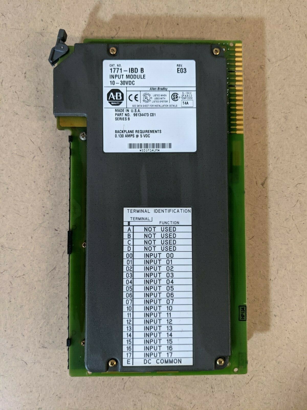 AB ALLEN BRADLEY 1771-IBD B 10 to 30VDC Input Module Rev. E