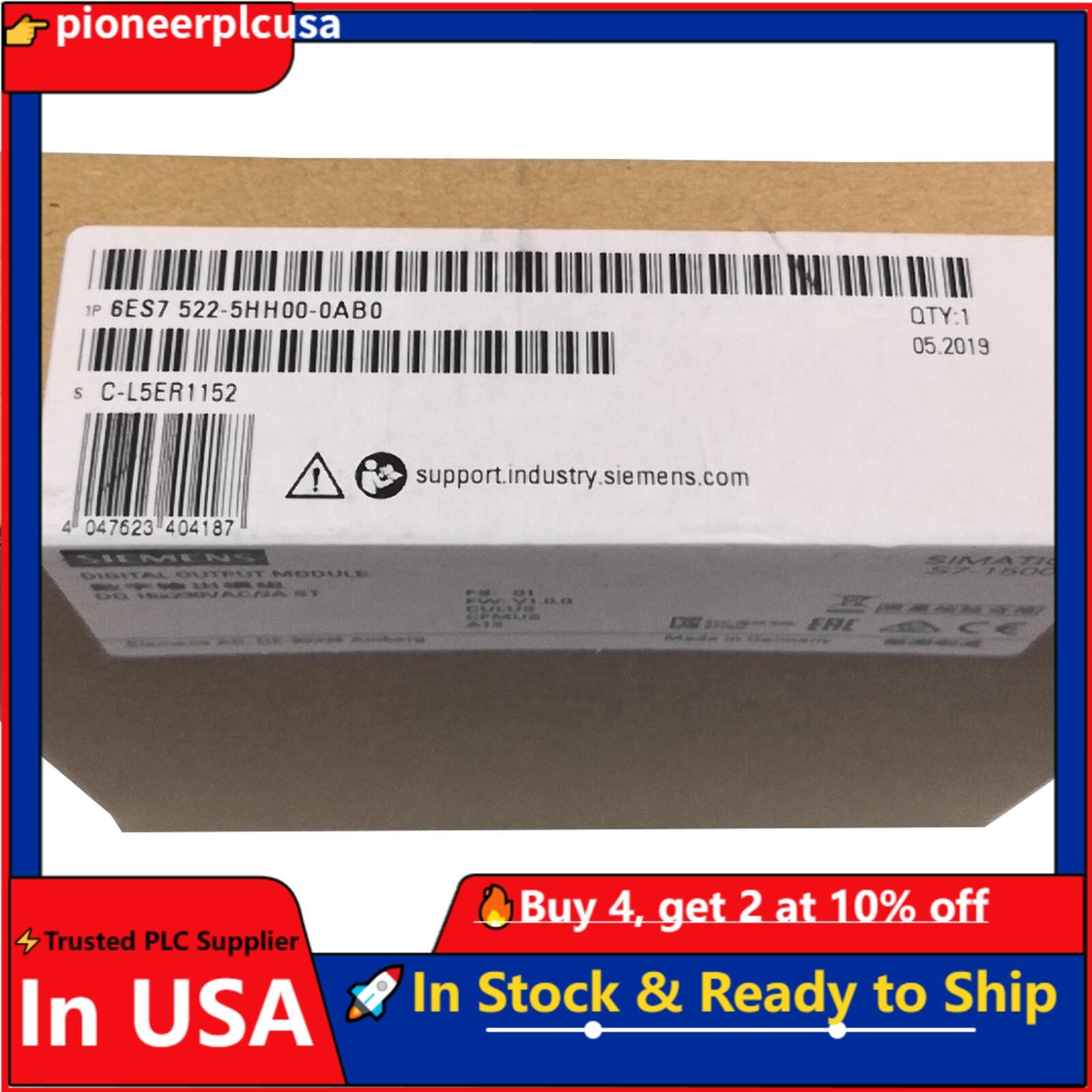 New Siemens 6ES7 522-5HH00-0AB0 6ES7522-5HH00-0AB0 US FREE TAX