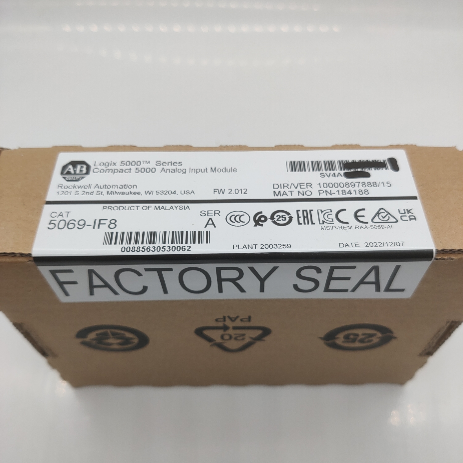 New Sealed AB 5069-IF8 Compact 5000 Analog Input Module 5069IF8