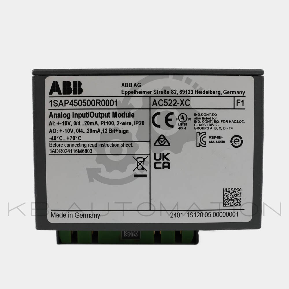 ABB 1SAP450500R0001 | AC522-XC S500 Analogue input/output module