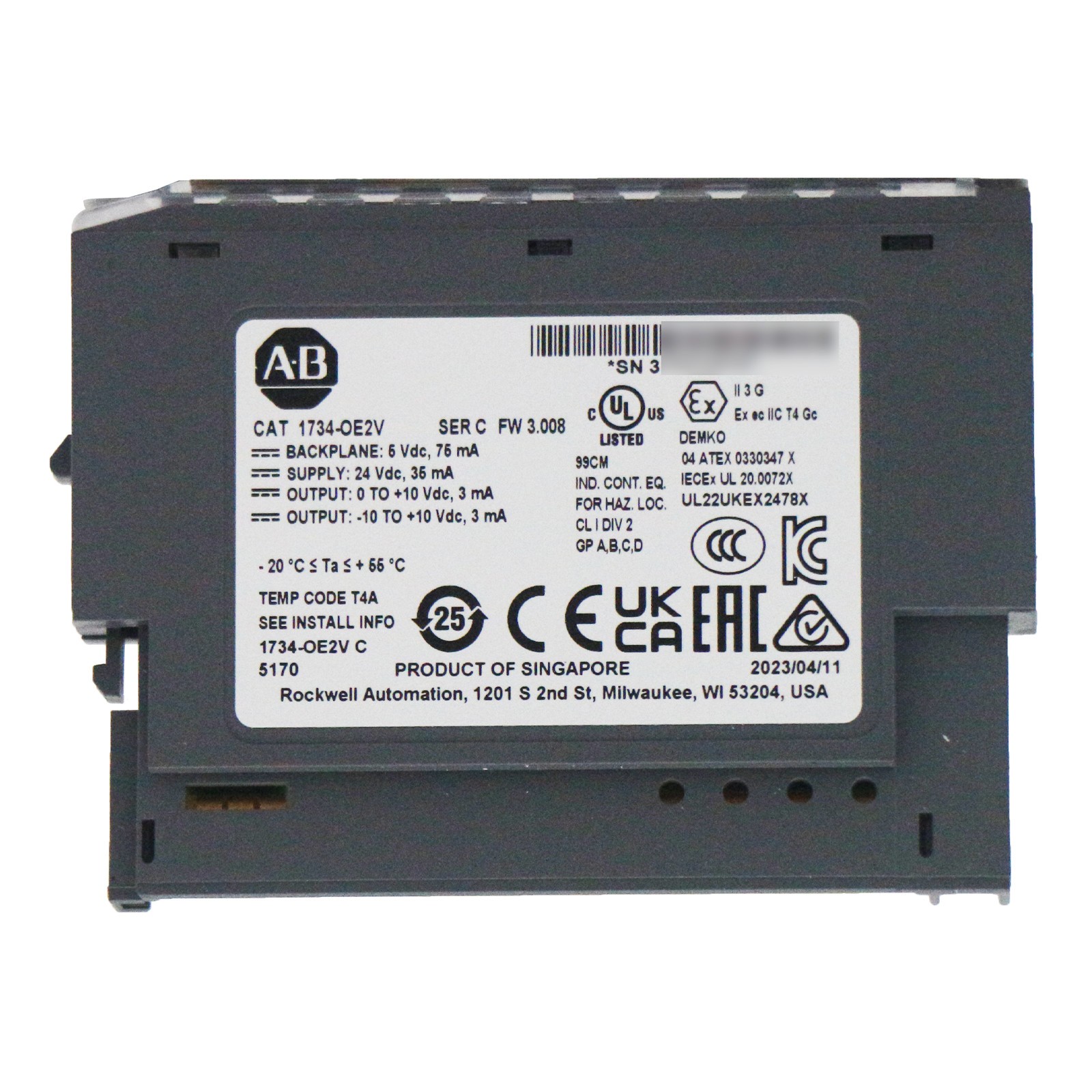 AB 1734-OE2V / C POINT I/O 2 Point Analog Output Module 1734OE2V New US Free Tax