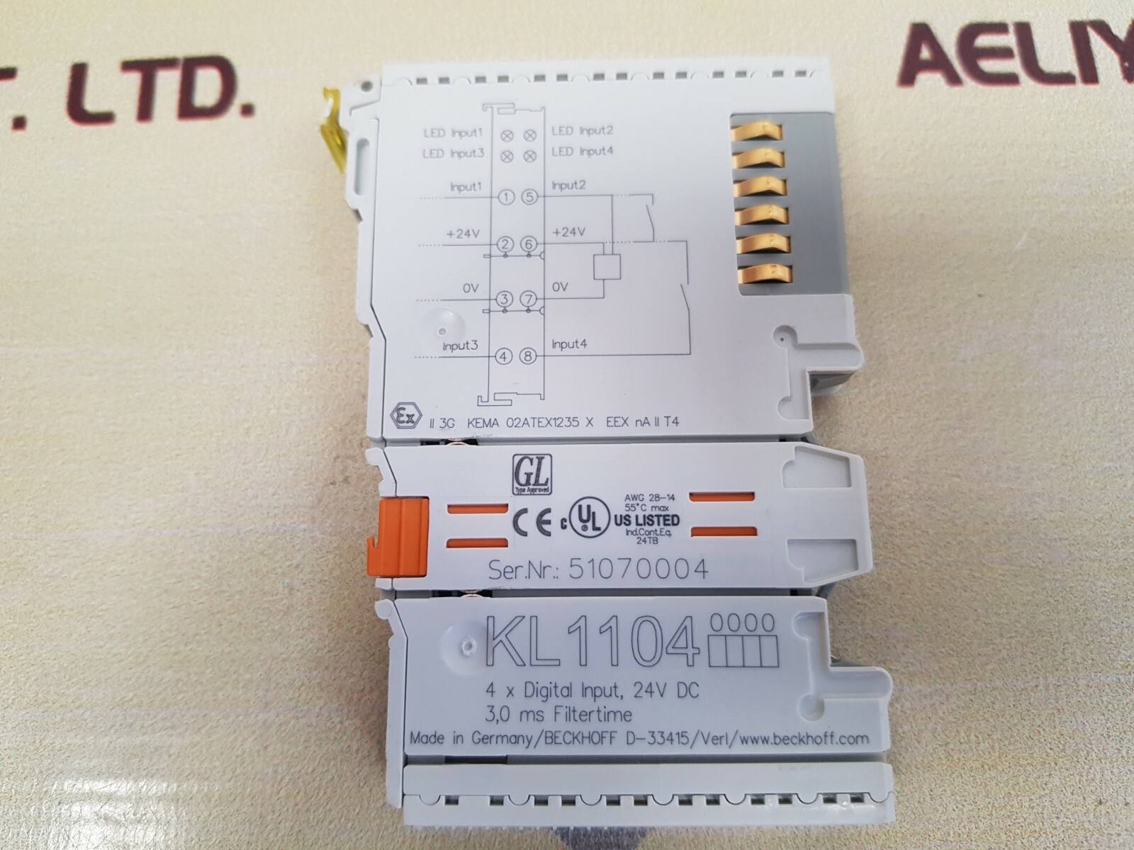 Lot of 10X Beckhoff kl1104 4x Digital Input Module 24V DC 55C