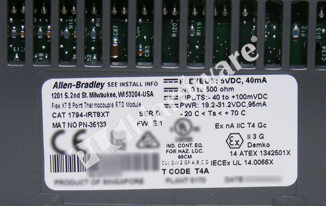 Allen Bradley 1794-IRT8XT /B FLEX I/O-XT 8-Channel TC/RTD/mV Analog Input Module