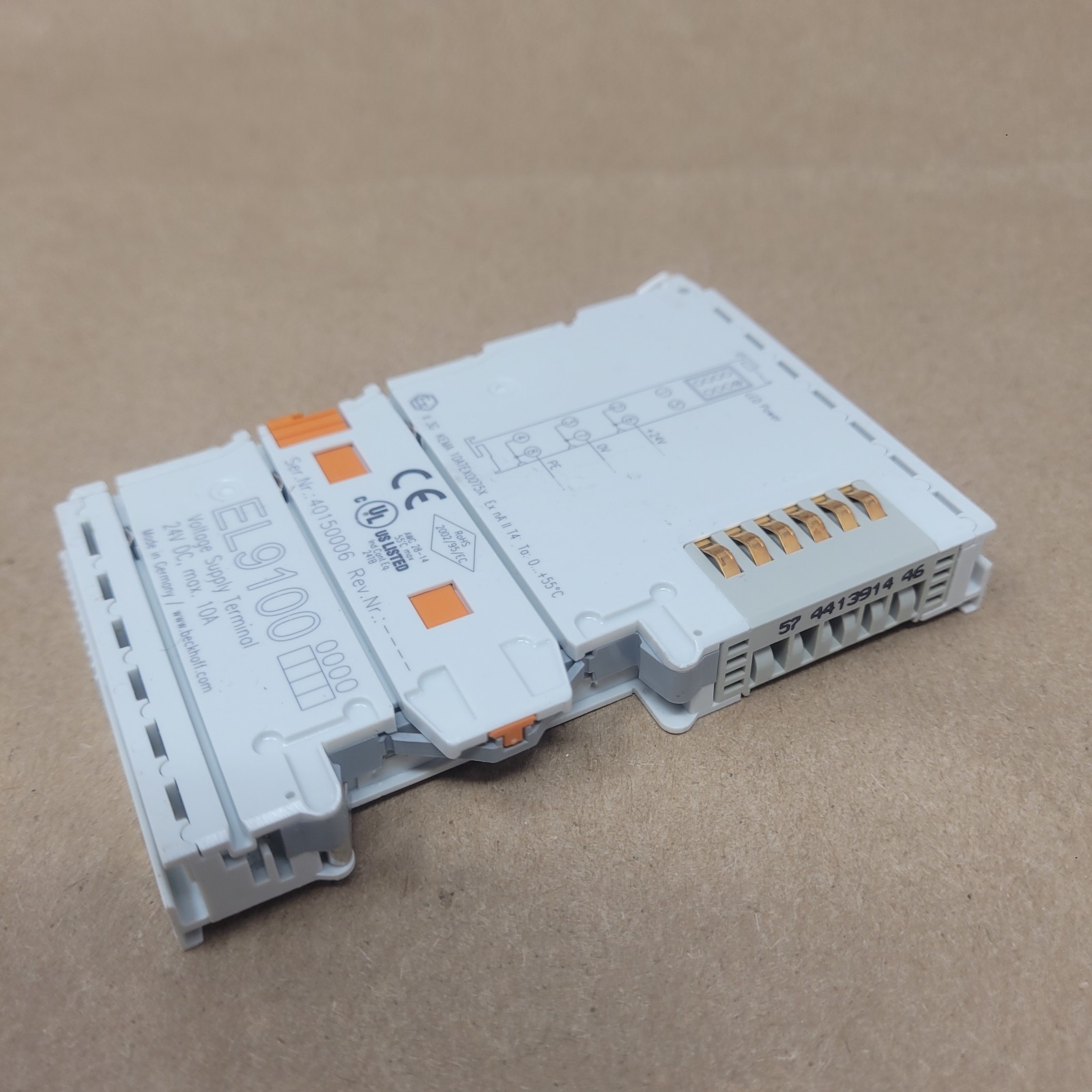 BeckHoff EL9100 Ethercat Terminal, 24 Vdc, 10A – USED