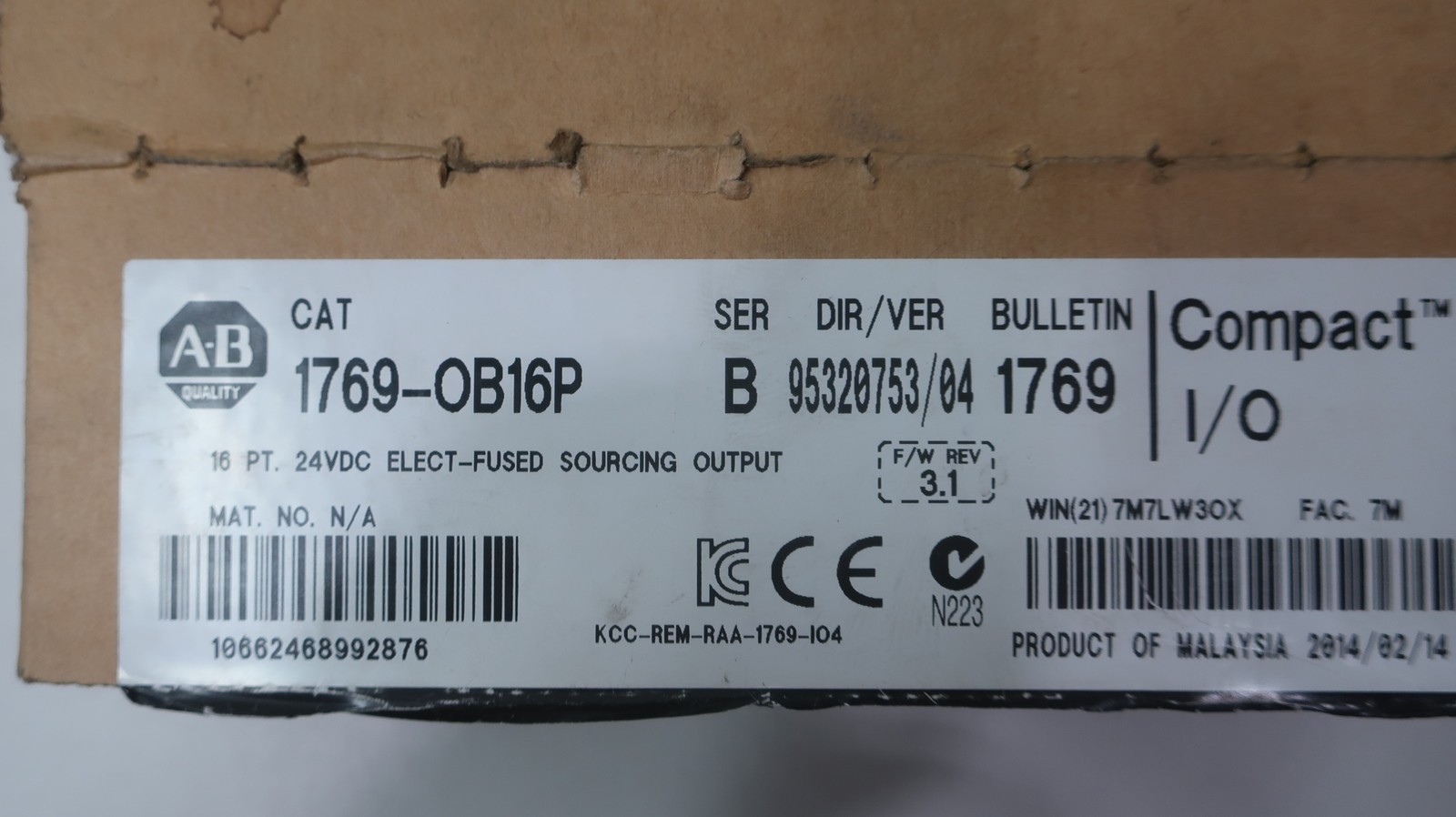 Genuine Allen Bradley 1769-OB16P Compact I/o Output Module Ser B 16pt. 24v-dc
