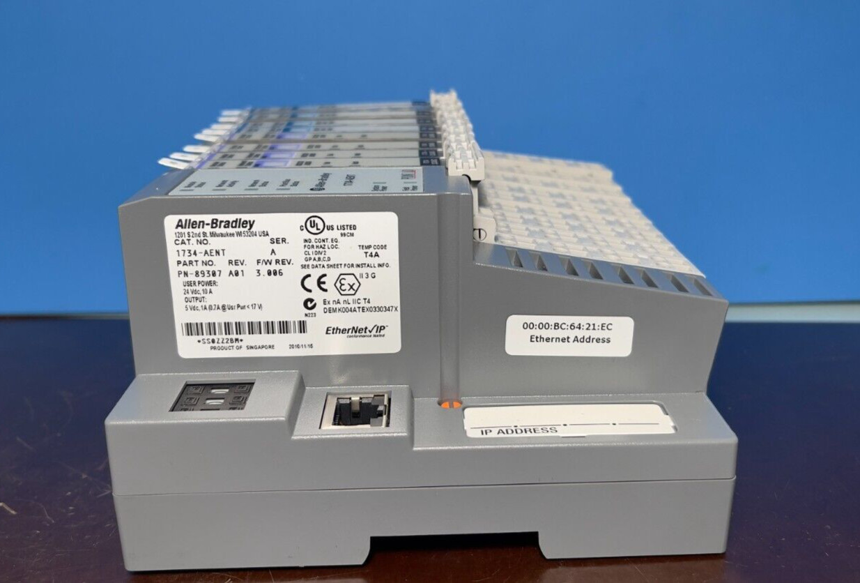 Allen Bradley 1734-AENT With Four 1734-232ASC and Four 1734-IB8 Module Status