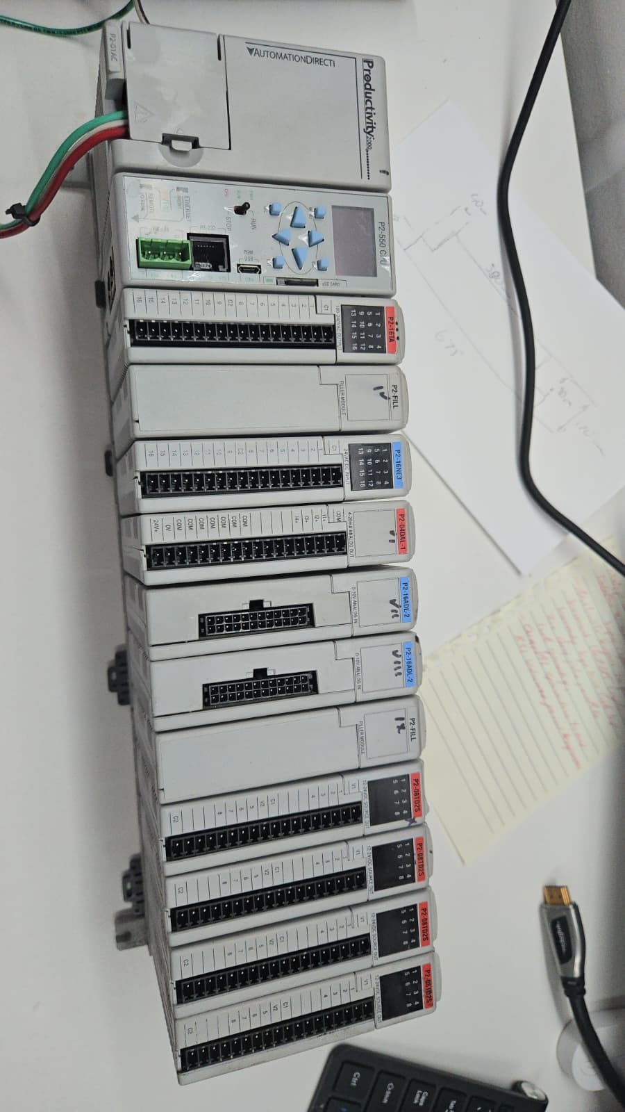AutomationDirect Productivity2000 P2-550 CPU + P2-PWR + I/O Modules PLC