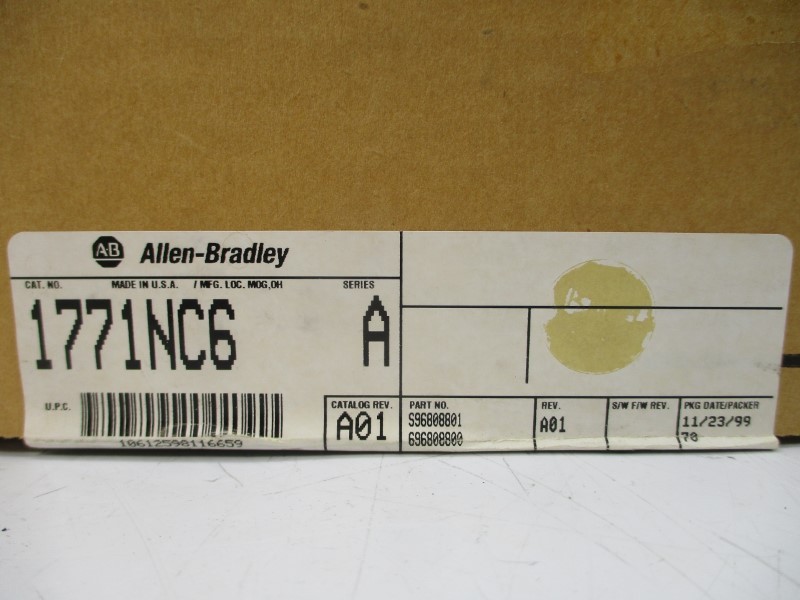 INDUSTRIAL SPARE PART 1771-NC6 SER. A REV. A01 DATE: 1999 NSFS