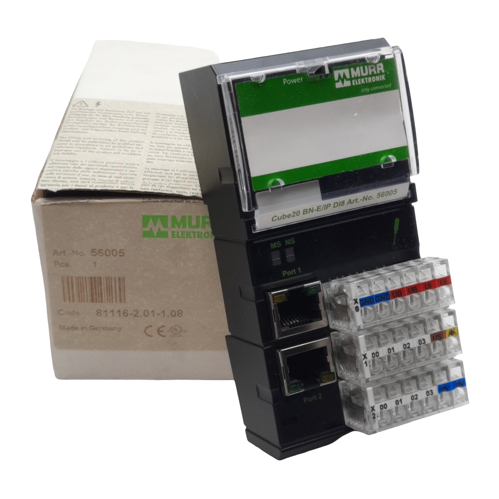 Murrelektronik 56005 Cube20 BN-E/IP DI8 Bus Node Ethernet-IP, 8-Input, 24VDC