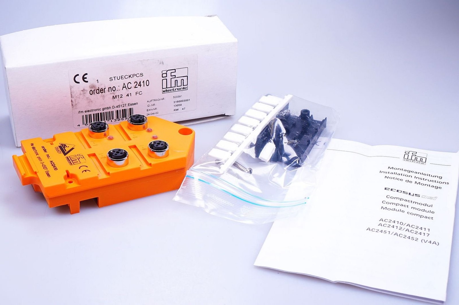IFM AC2410 CompactModule 4DI M12 AS-Interface Module CompactLine Original Packaging, NEW