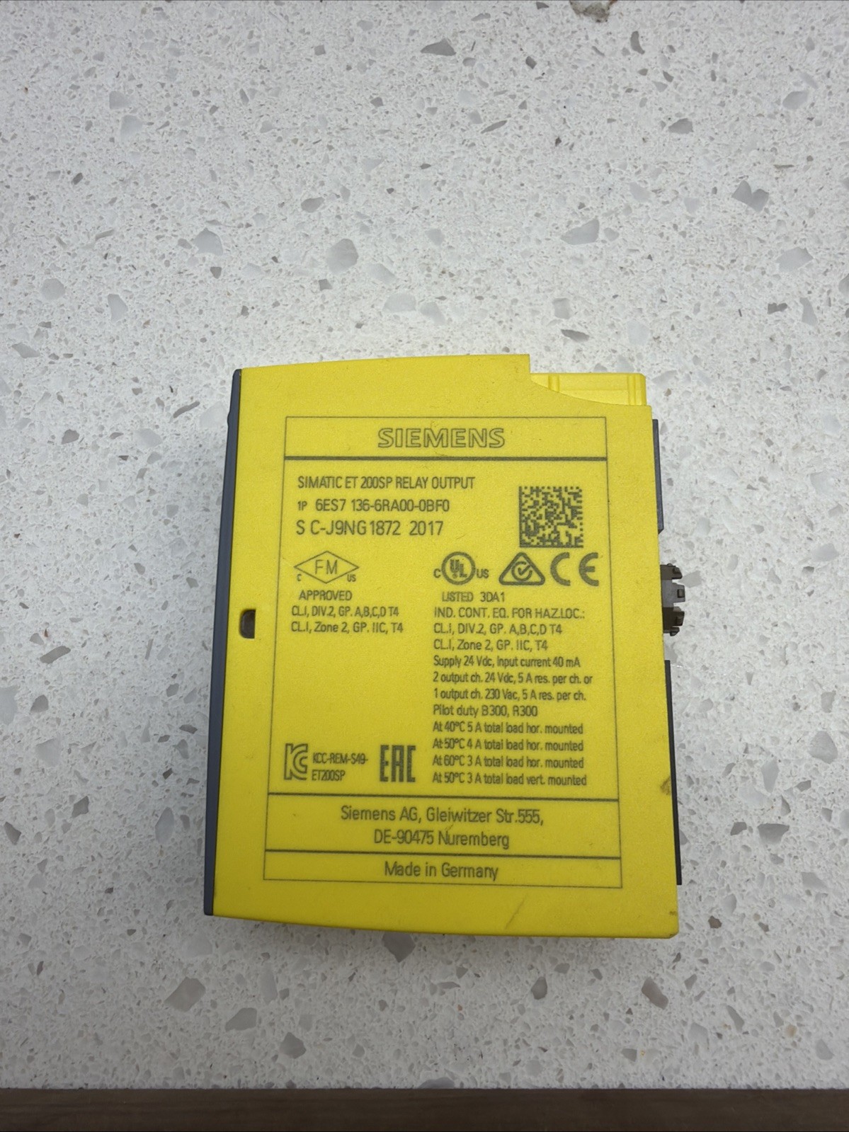 SIEMENS SIMATIC ET 200SP RELAY OUTPUT 6ES7 136-6RA00-0BF0 / 24VDC/24