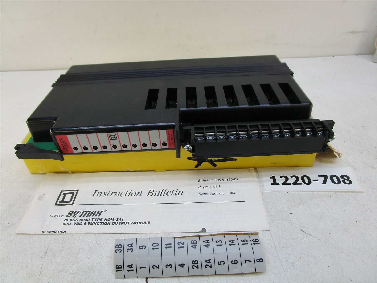 Square D 9-55 VDC 8 Function Output Module Class Type 8030 HOM-241 PT No 78765