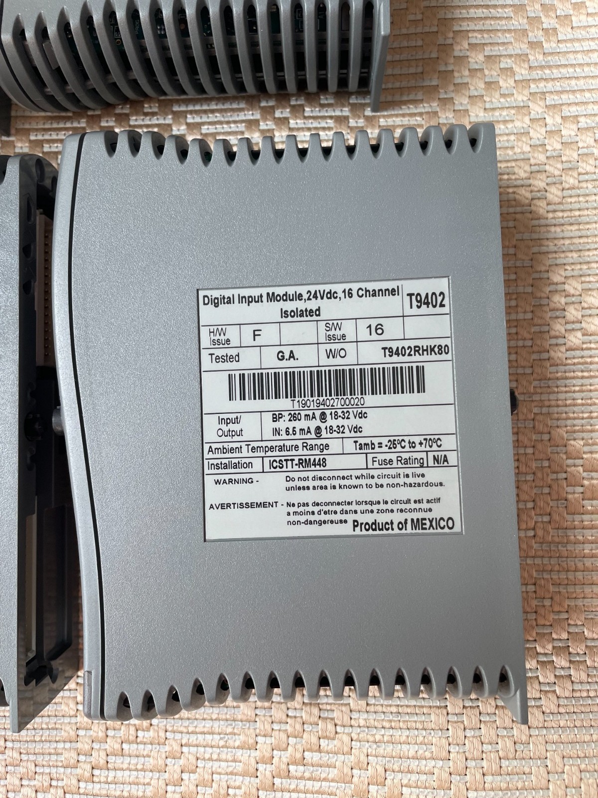 Allen-Bradley Rockwell T9402 16CH 24VDC Isolated Digital Input AB T9402