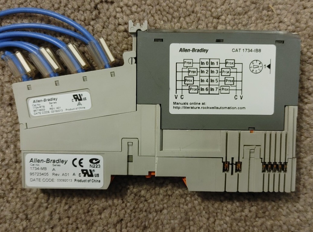 Allen Bradley 1734-IB8 Point I/O Sink Input Module – 24VDC – 1734-MB – 1734-RTB