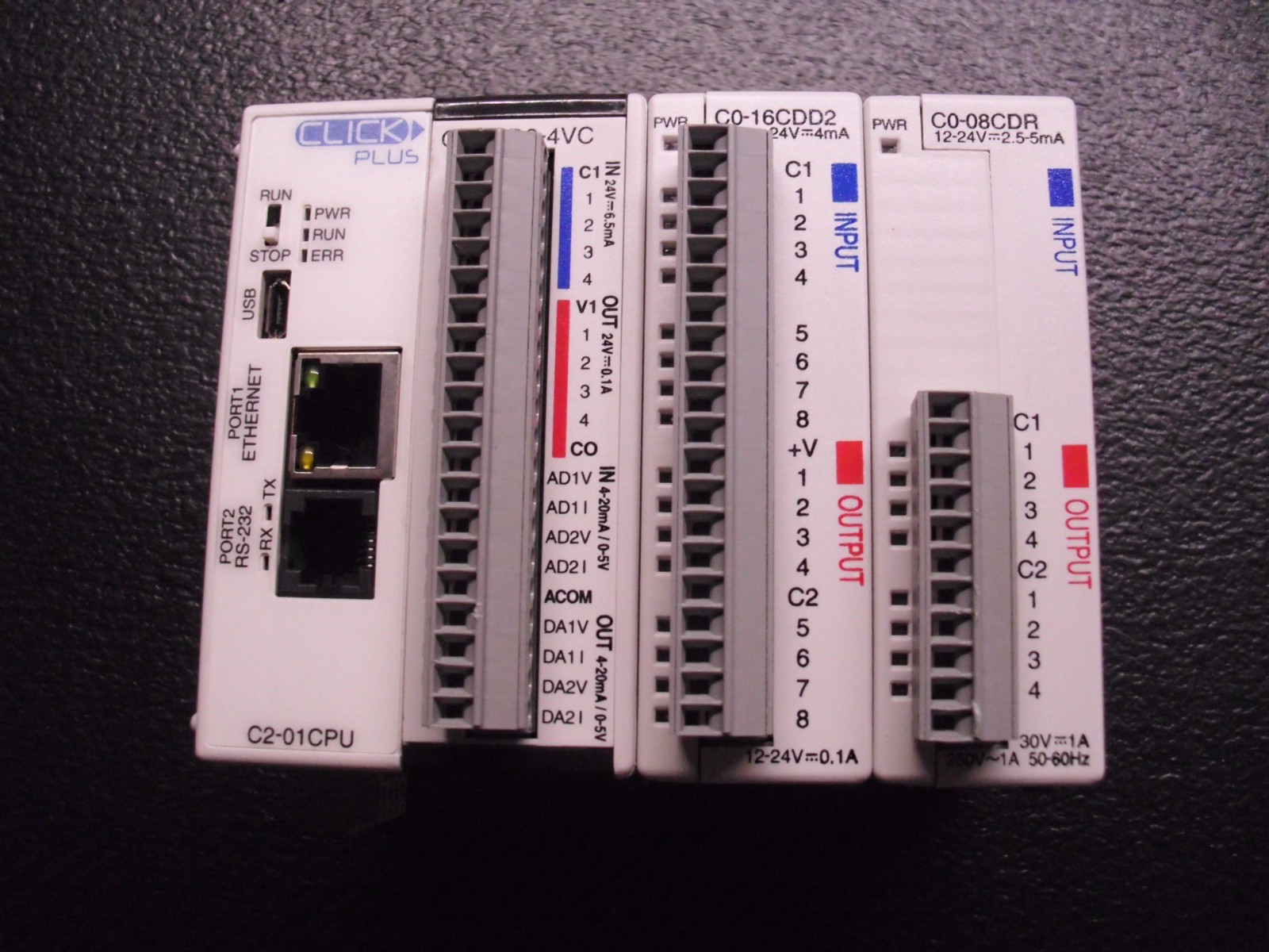CLICK PLUS PLC C2-01CPU with C2-08D2-4VC, C0-08CDR , C0-16CDD2