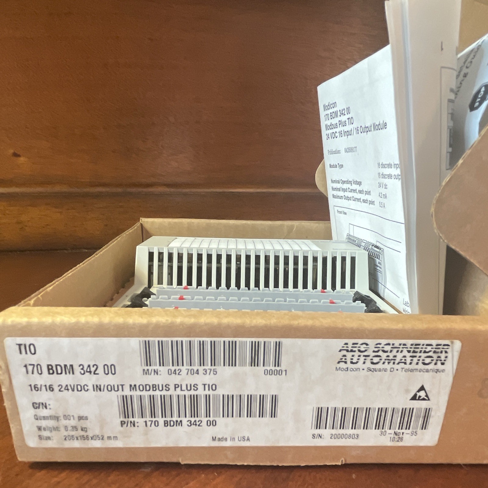 Modicon 170 BDM 342 00 Digital PLC I/O Module Modbus Plus TIO 16 In/16 Out