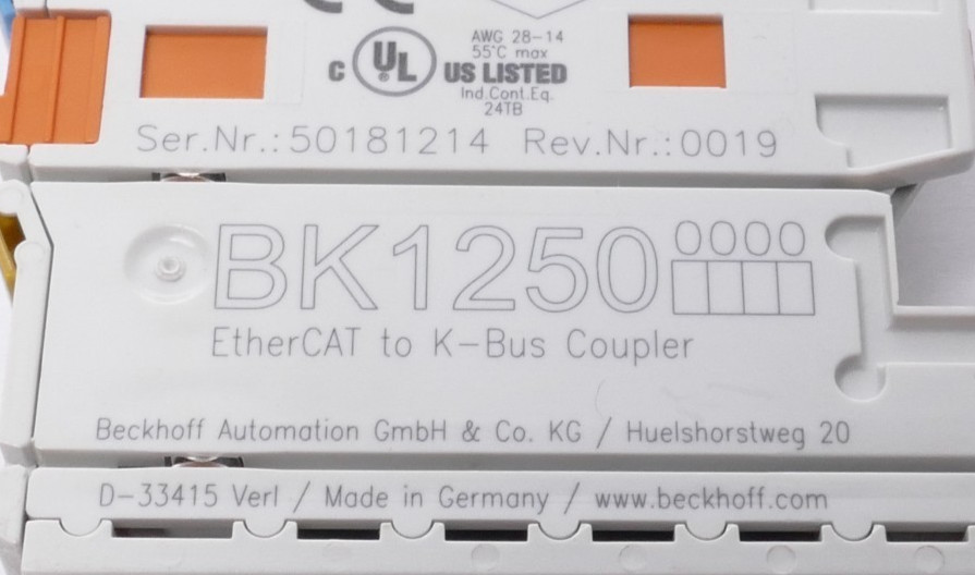 Beckhoff Compact Coupler between EtherCAT Terminals and Bus Terminals | BK1250-0000