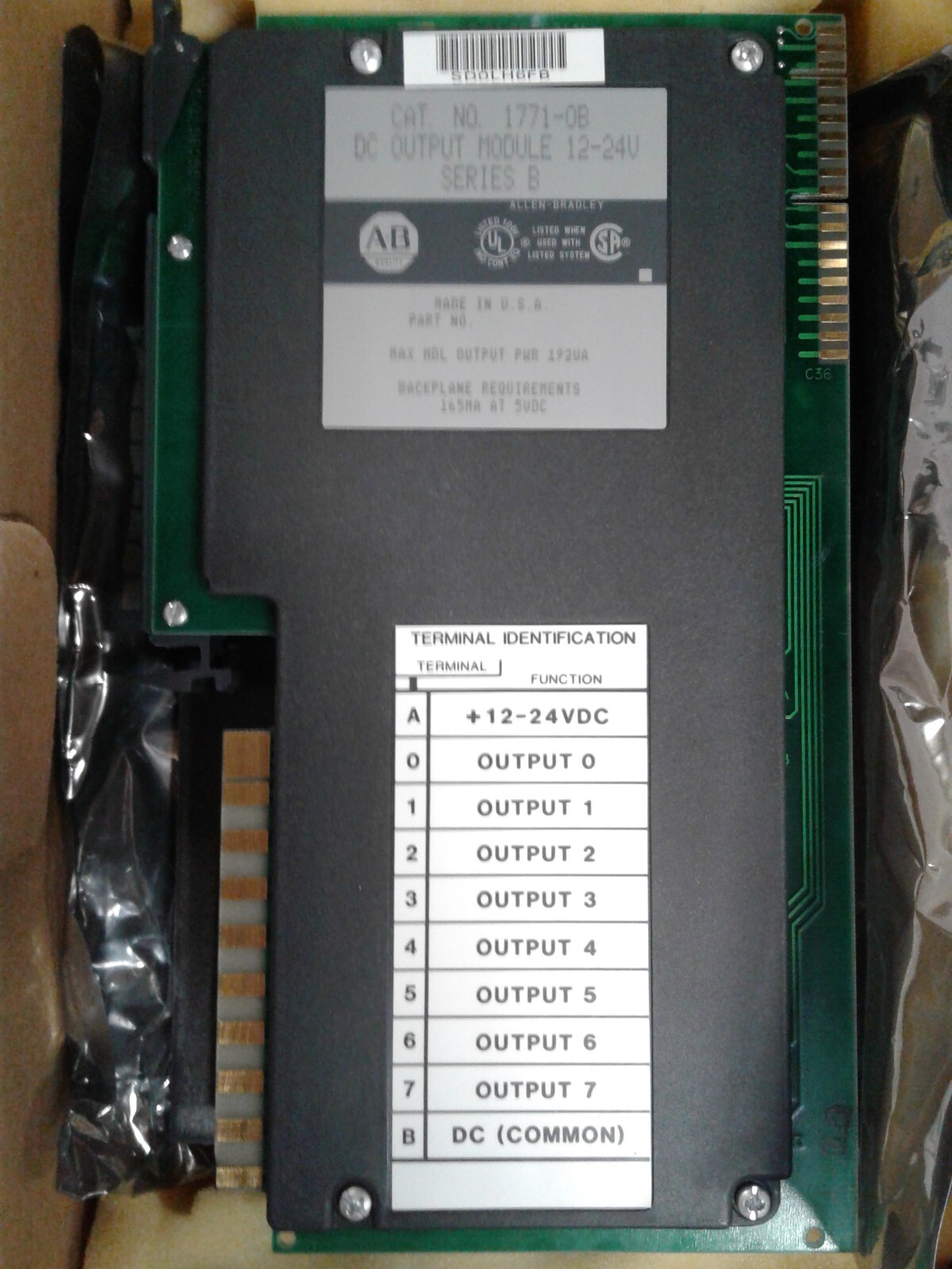 Allen Bradley 1771-OB Series B DC Output Module with Wiring Arm – New in Box