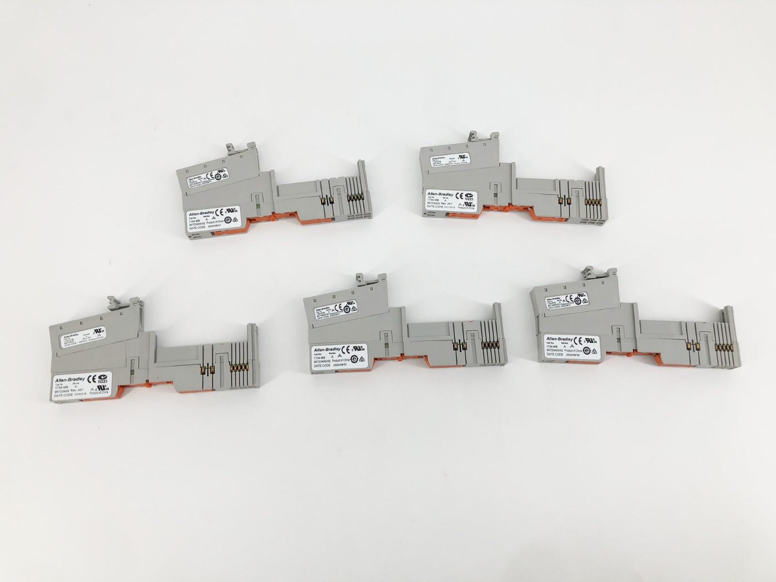 Lot of 5 New Allen Bradley 1734-TB Ser. A I/O Module Terminal Base