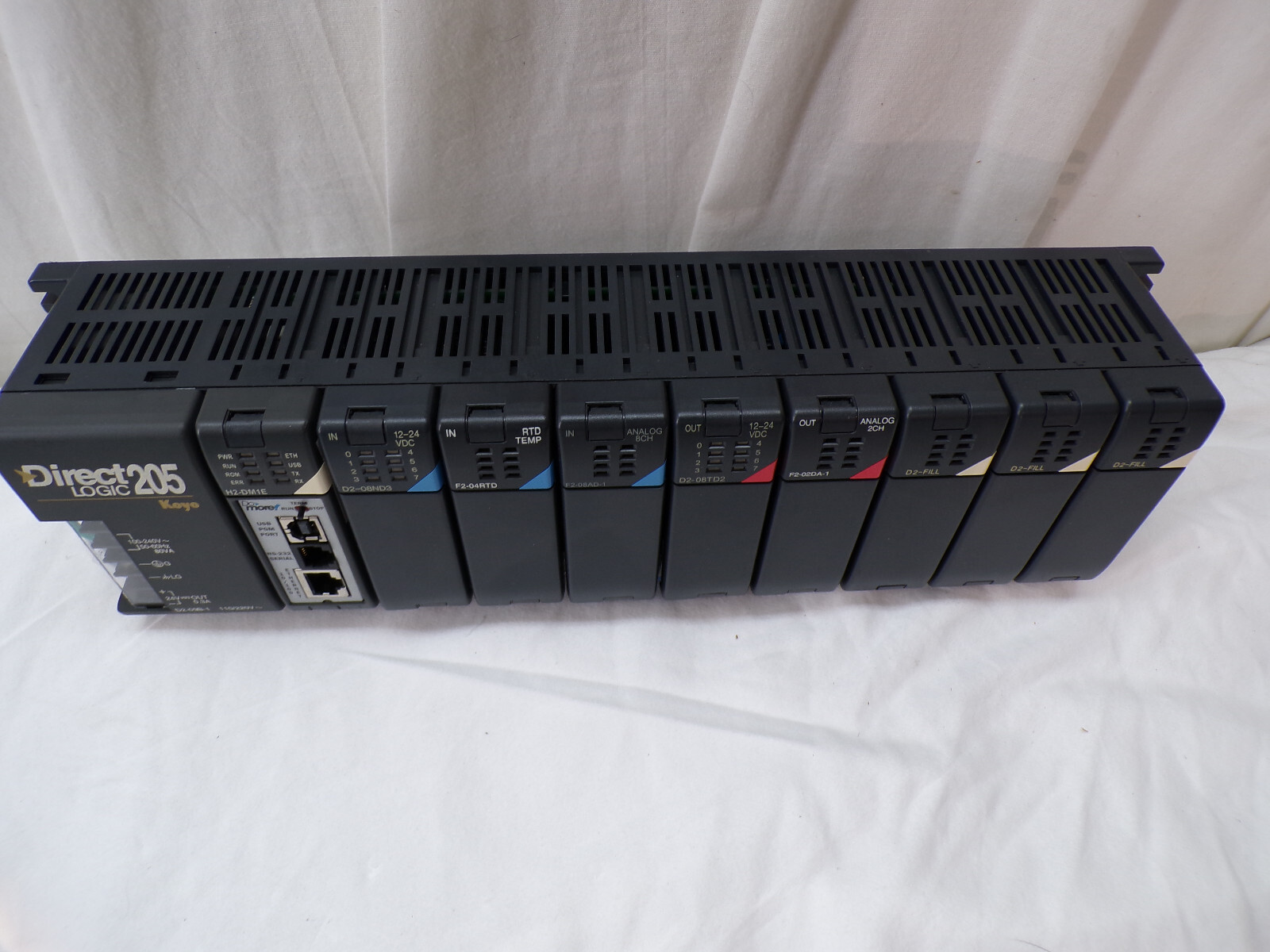 Direct Logic 205 Chassis + H2-DM1E,D2-08ND3, F2-04RTD, F2-08AD,D2-08TD2,F2-02DA