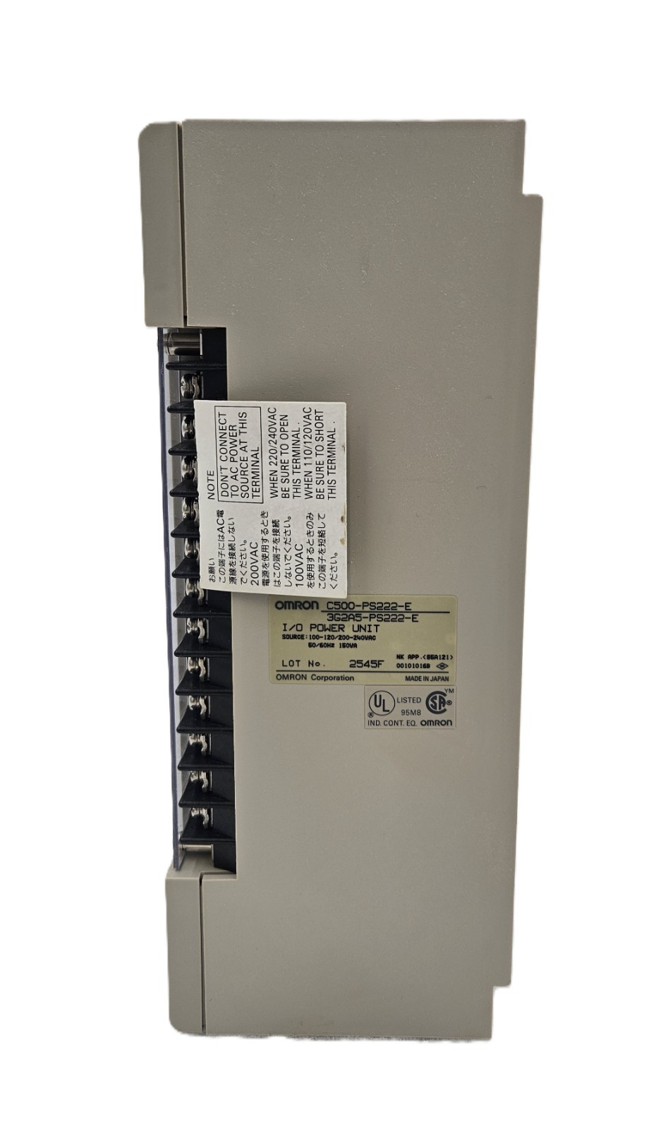 OMRON 3G2A5-PS222-E I/O POWER UNIT C500-PS222-E 240VAC 50/60Hz 150VA [FAST SHIP]