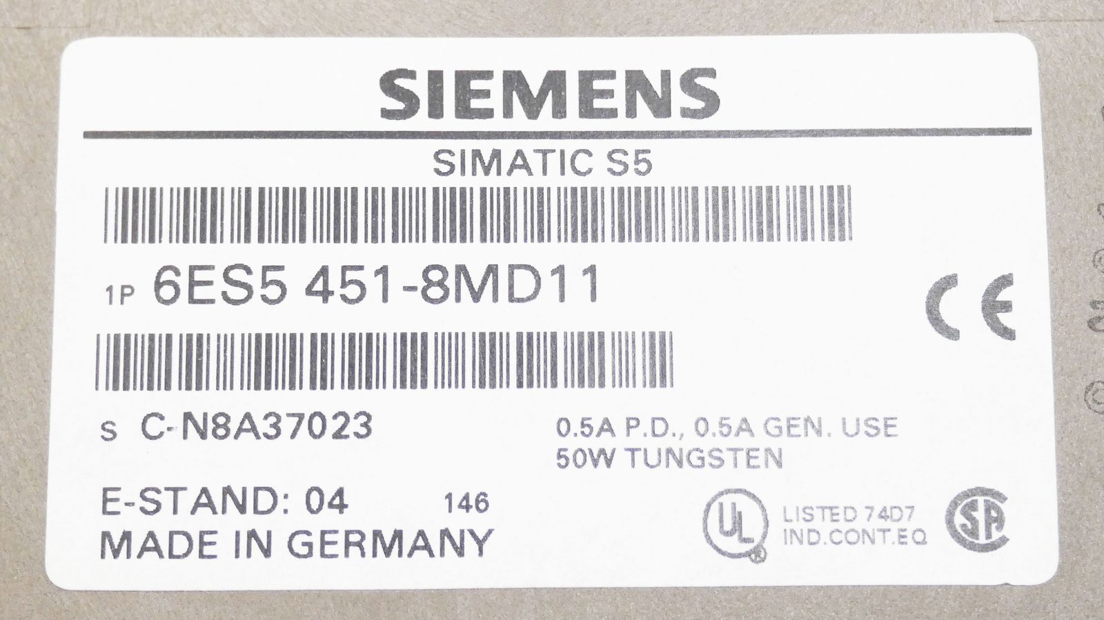 Siemens Simatic S5 6ES5 451-8MD11 E:04 -Unused/Original Packaging-